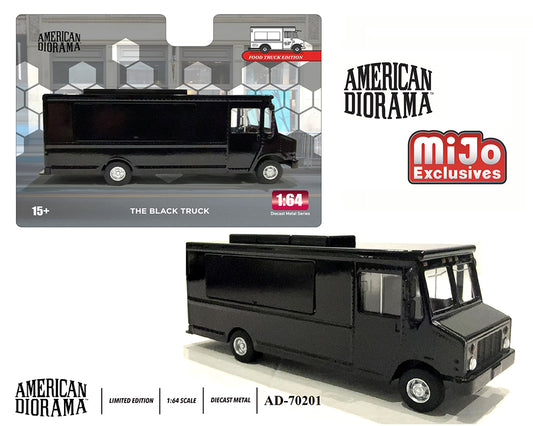 (Preorder) American Diorama 1:64 Food Truck Black  Limited Edition MiJo Exclusives