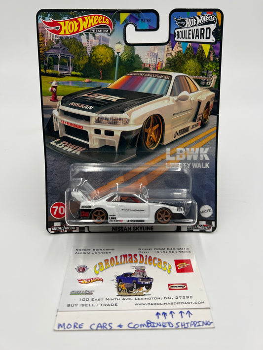 Hot Wheels Boulevard #70 LB-ER34 Super Silhouette Nissan Skyline White W/Protector (2)