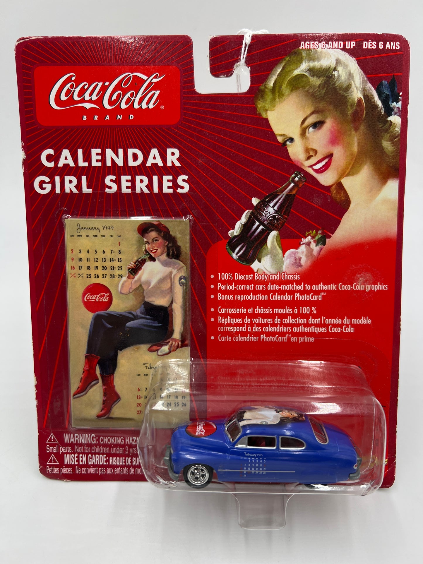 Johnny Lightning Coca Cola Calendar Girl Series #3 49 Mercury Blue