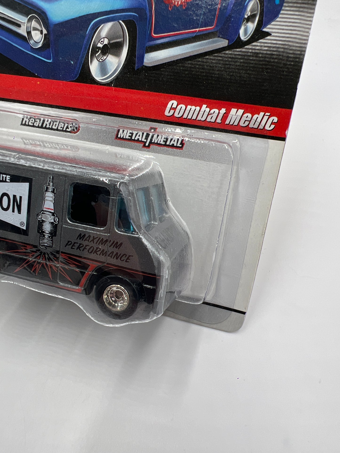Hot Wheels Premium Delivery Series #11 Combat Medic Champion Spark Plugs Silver