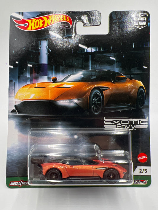 Hot Wheels Premium Exotic Envy #2 Aston Martin Vulcan Orange 245i