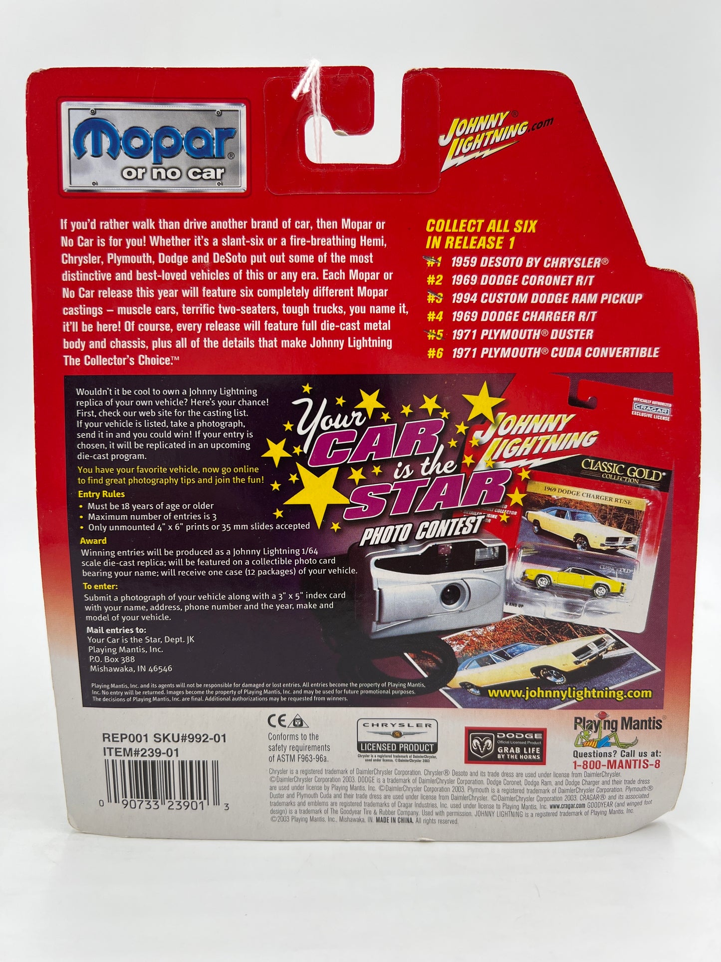 Johnny Lightning Mopar Or No Car #5 1971 Plymouth Duster Green 229A