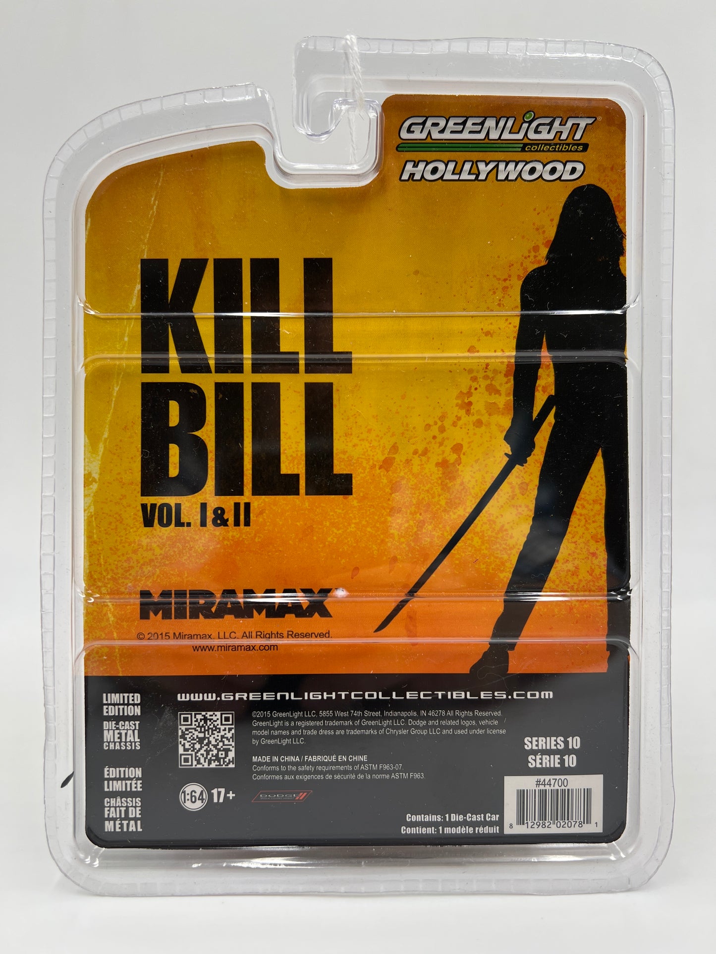 Greenlight Hollywood Series 10 Kill Bill 1971 Dodge Charger Blue