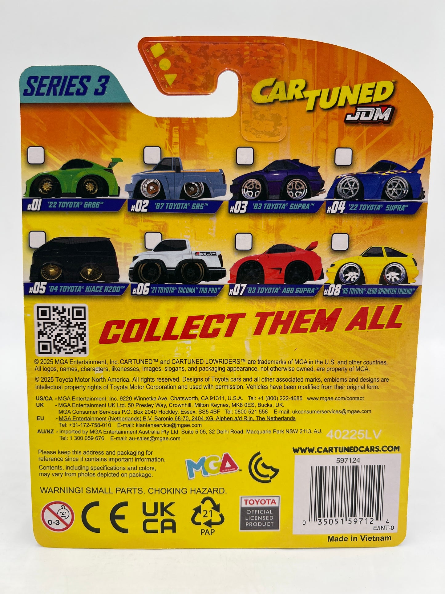 2025 MGA Car Tuned JDM Series 3 #3 83 Toyota Supra Purple