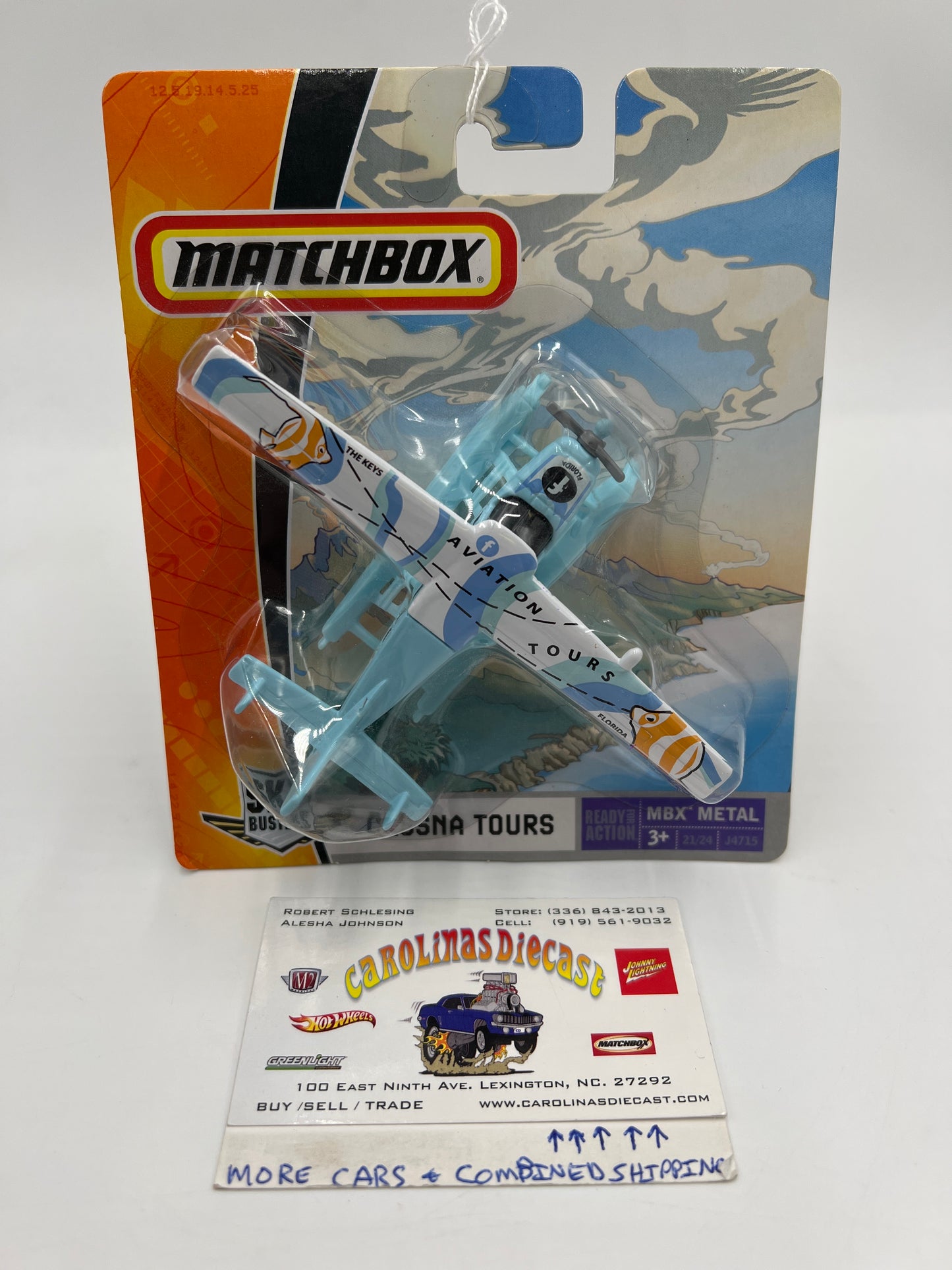 Matchbox Sky Busters MBX Metal #21 Cessna Caravan Aviation Tours Light Blue
