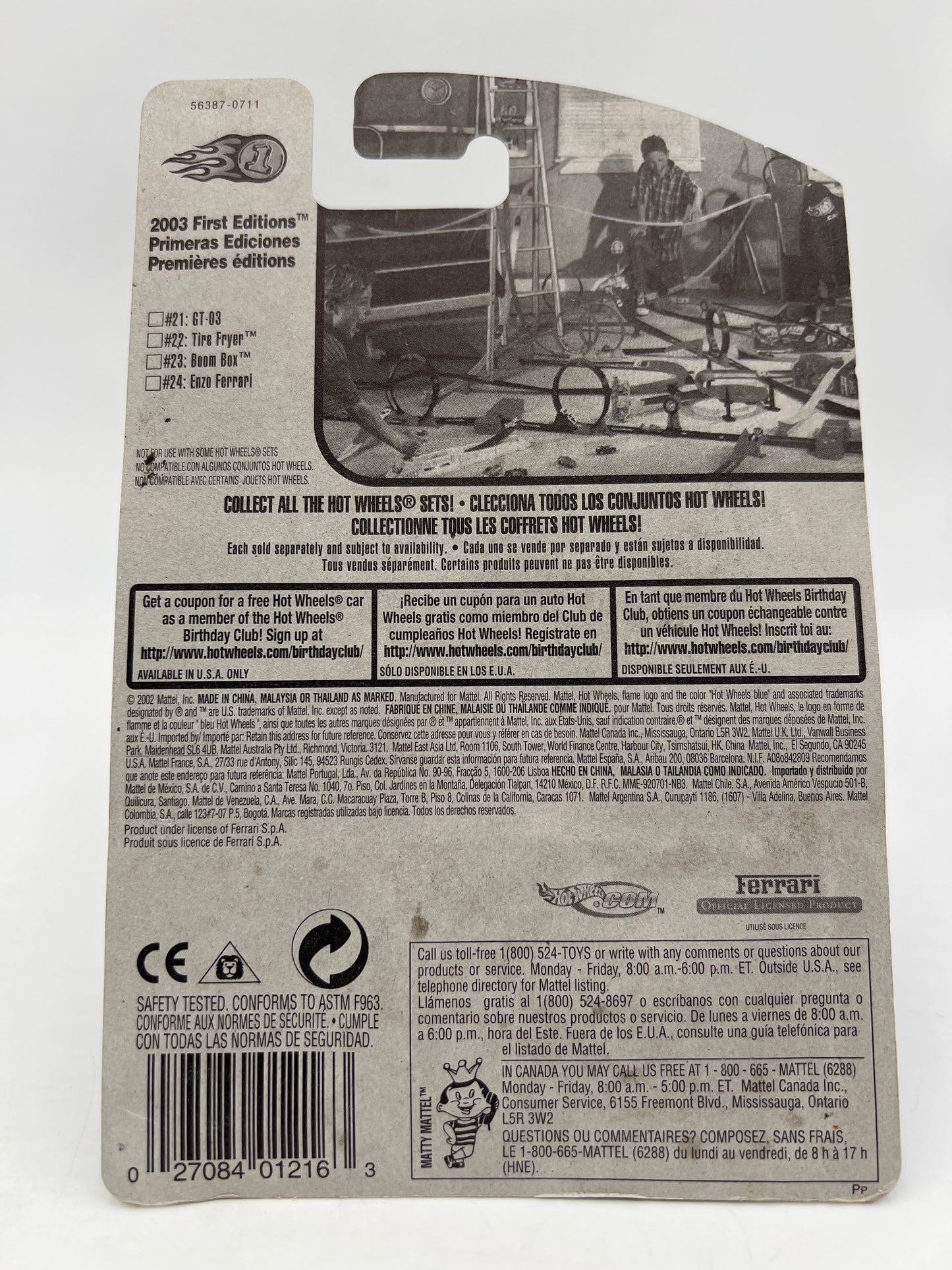 2003 Hot Wheels First Editions #36 Enzo Ferrari Red W/Protector SR