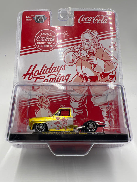 2025 M2 Machines Coca Cola Holidays 1976 GMC Sierra Grande 15 Custom Gold SK10 194B