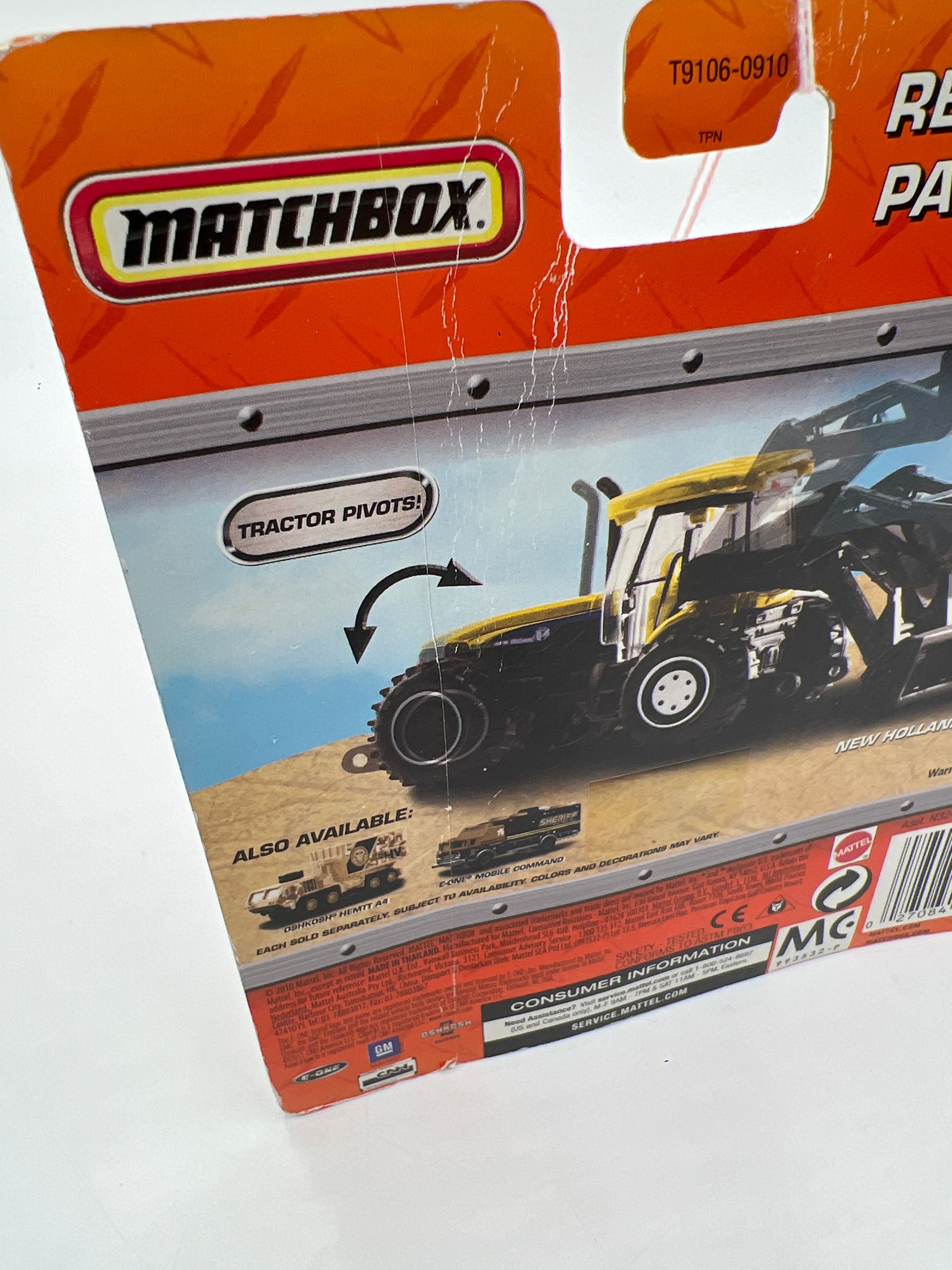 2010 Matchbox Real Working Rigs New Holland TV6070 Yellow (Bad