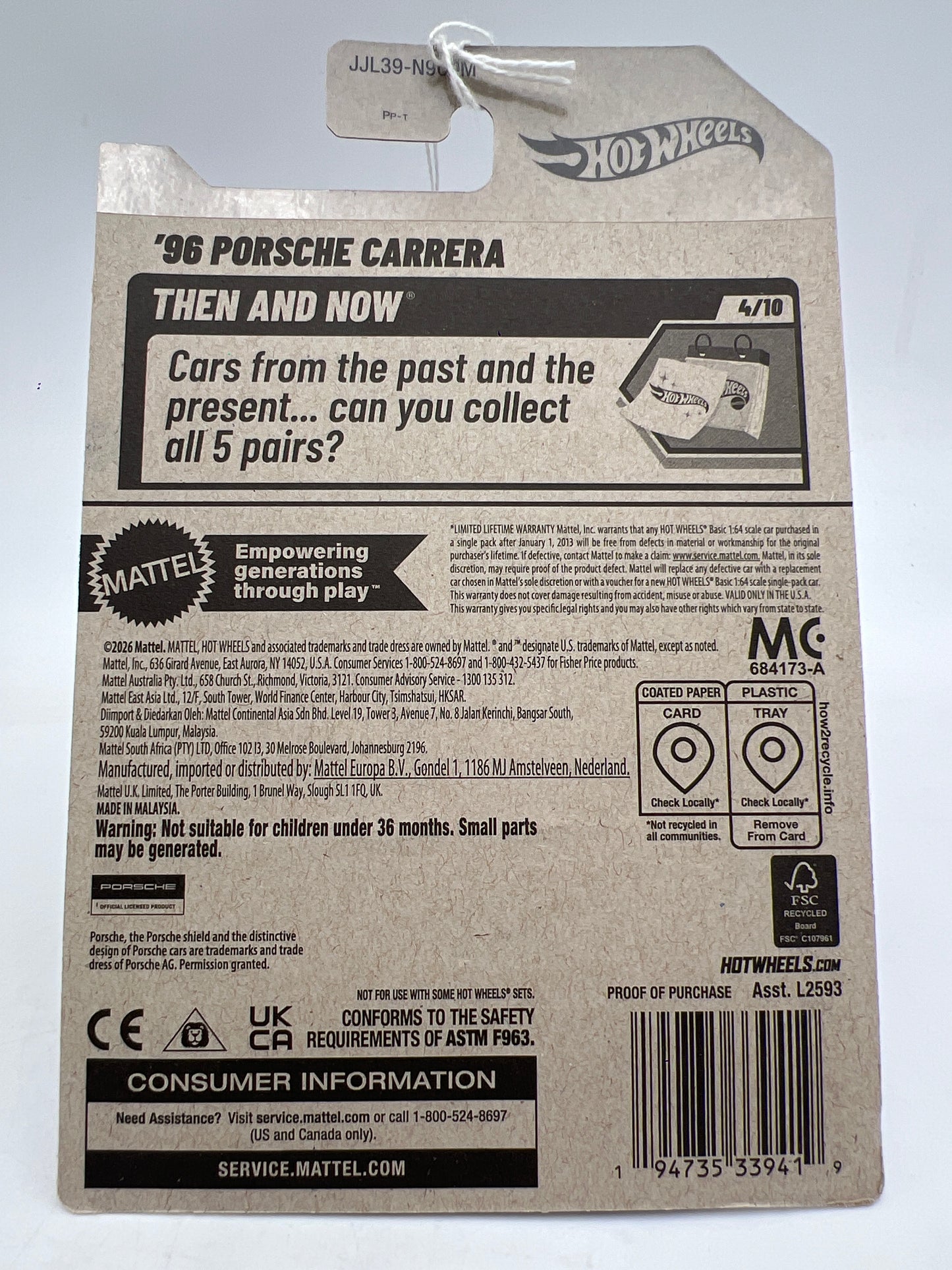 2026 Hot Wheels M Case #98 96 Porsche Carrera Red