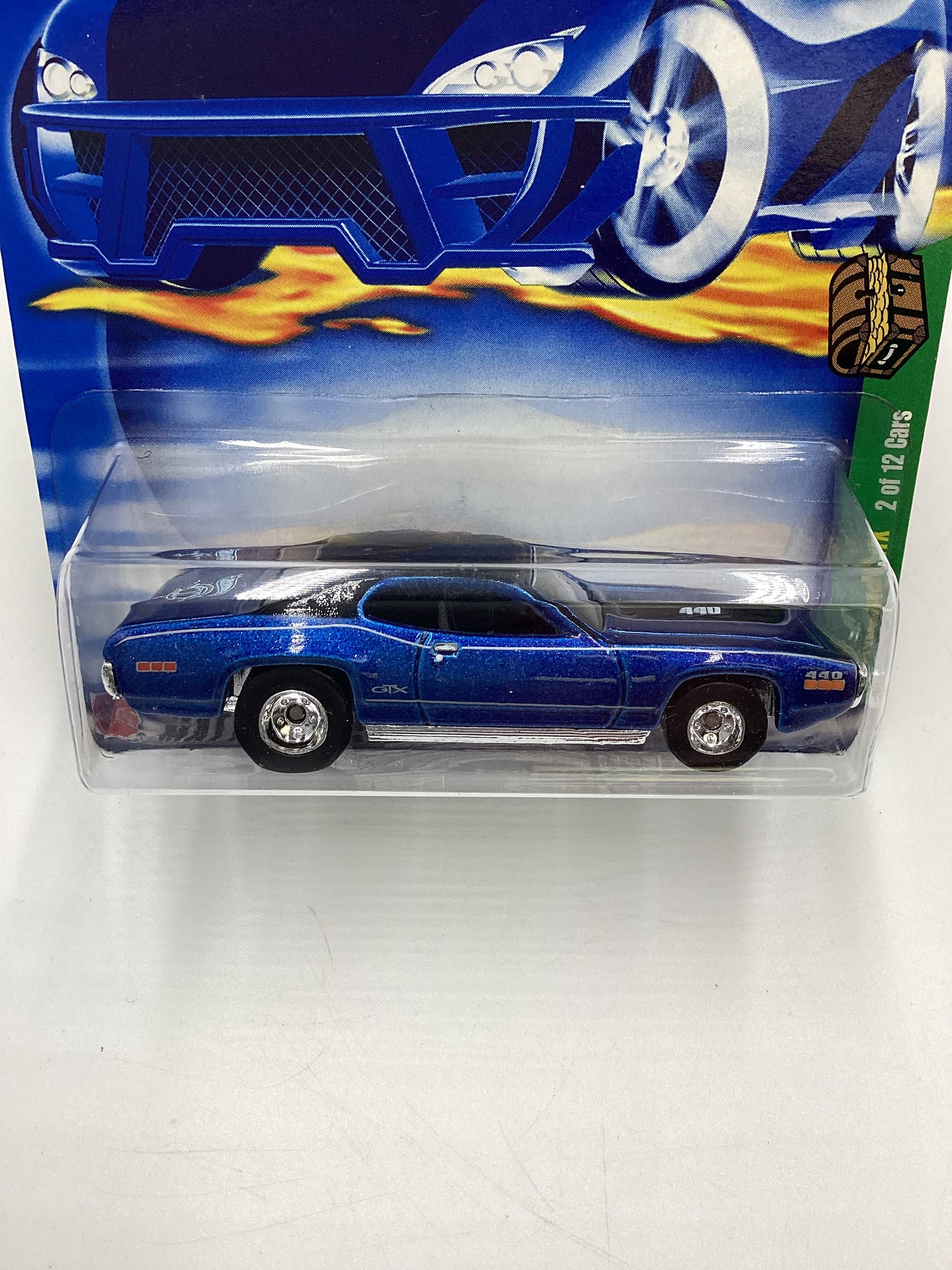 2002 Hot Wheels Treasure Hunt Real Riders #2 71 Plymouth GTX Blue 277C