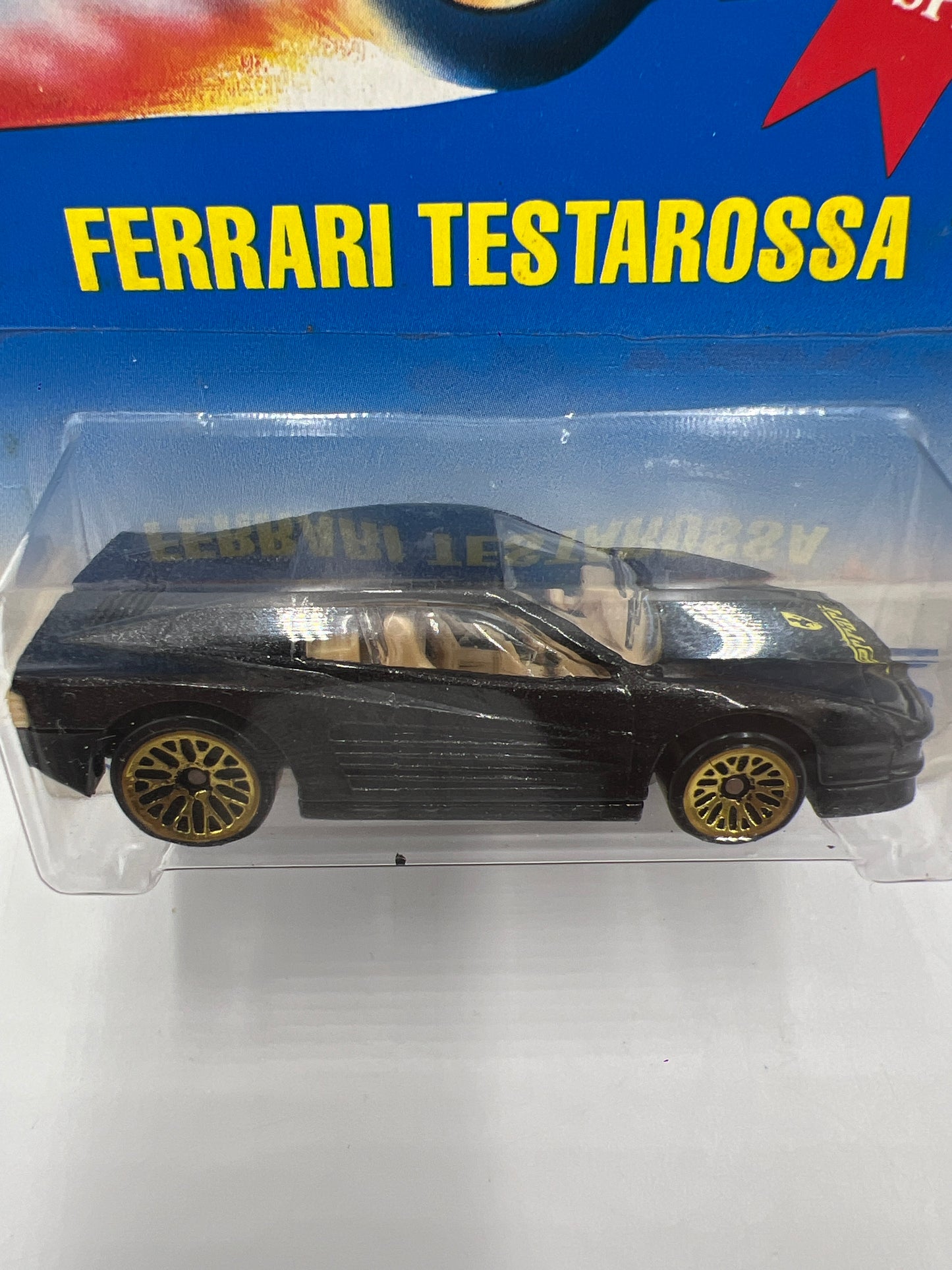 Hot Wheels 1992 Gold Metal Speed #35 Ferrari Testarossa Mesh Wheels