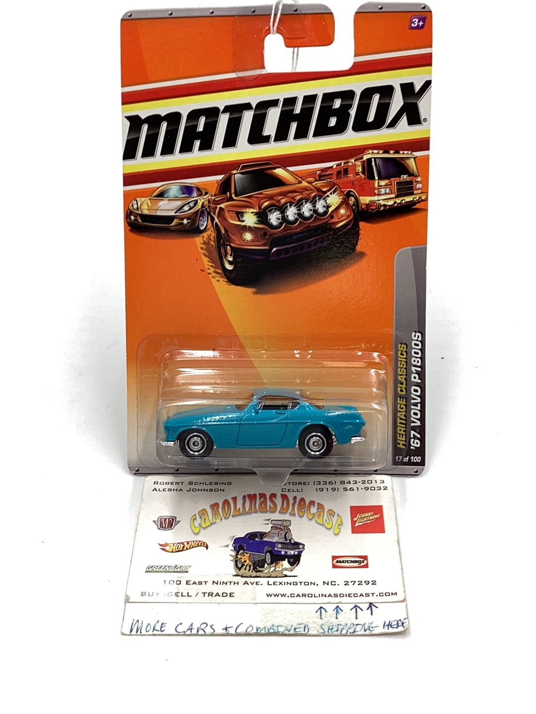 Matchbox 2010 #17 67 Volvo P1800S blue 218B