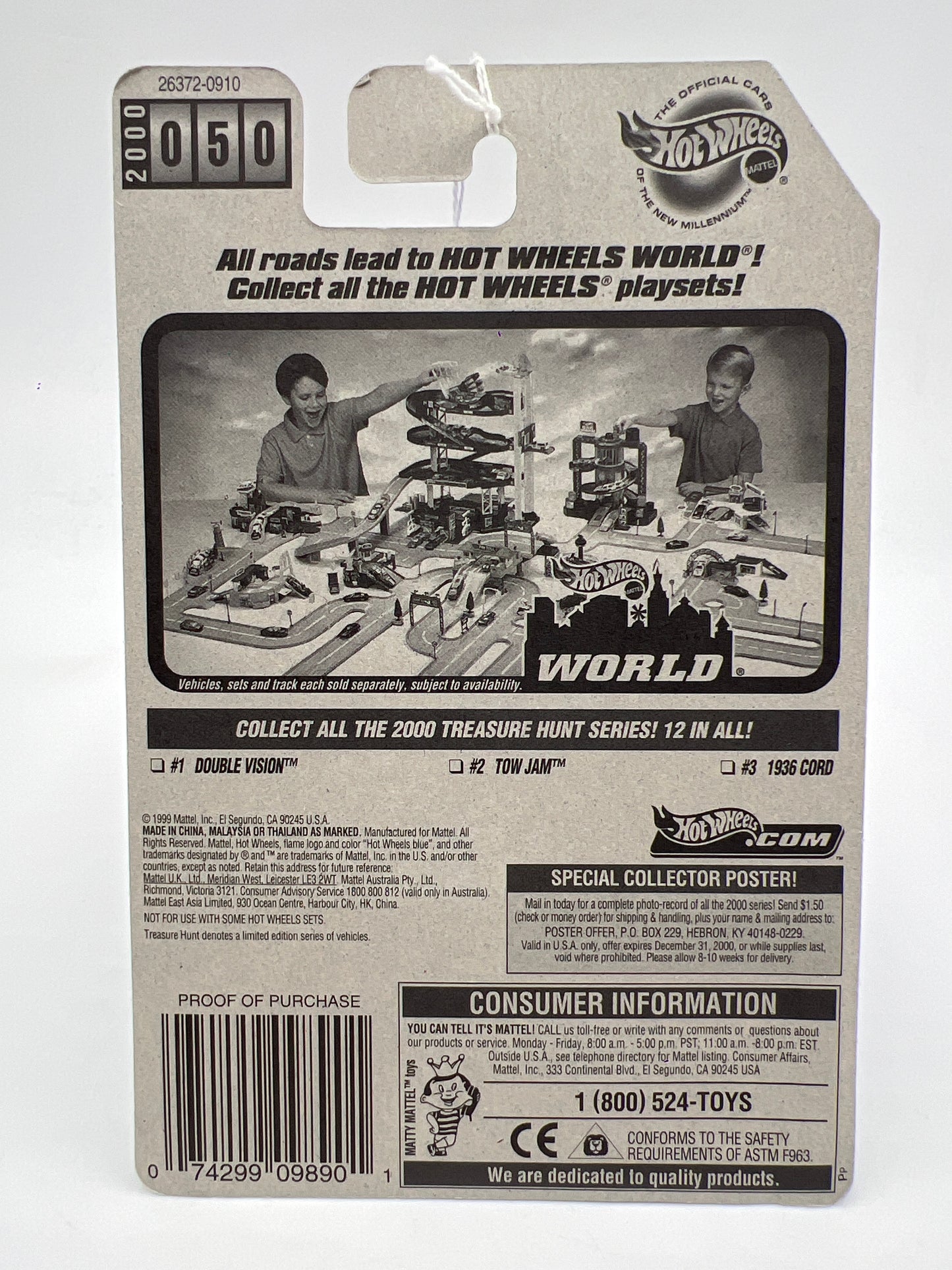 2000 Hot Wheels Treasure Hunt Real Riders #50 Tow Jam Yellow 273C