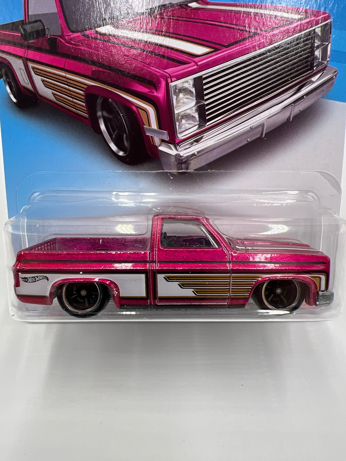 2021 Hot Wheels Legends Tour 83 Chevy Silverado Pink W/Protector