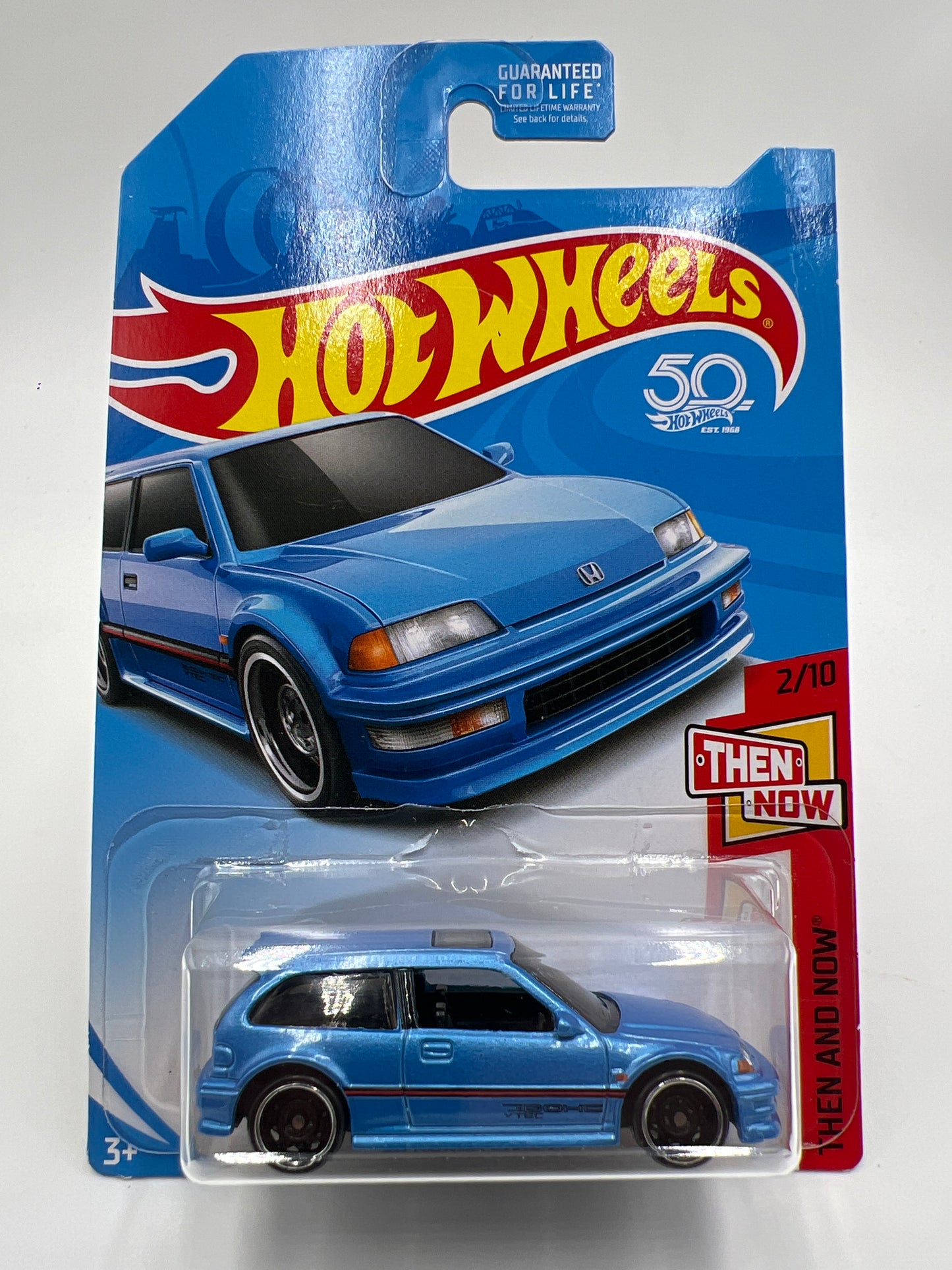 2018 Hot Wheels Kmart Exclusive 90 Honda Civic EF Blue W/Protector Small Vein Top Right