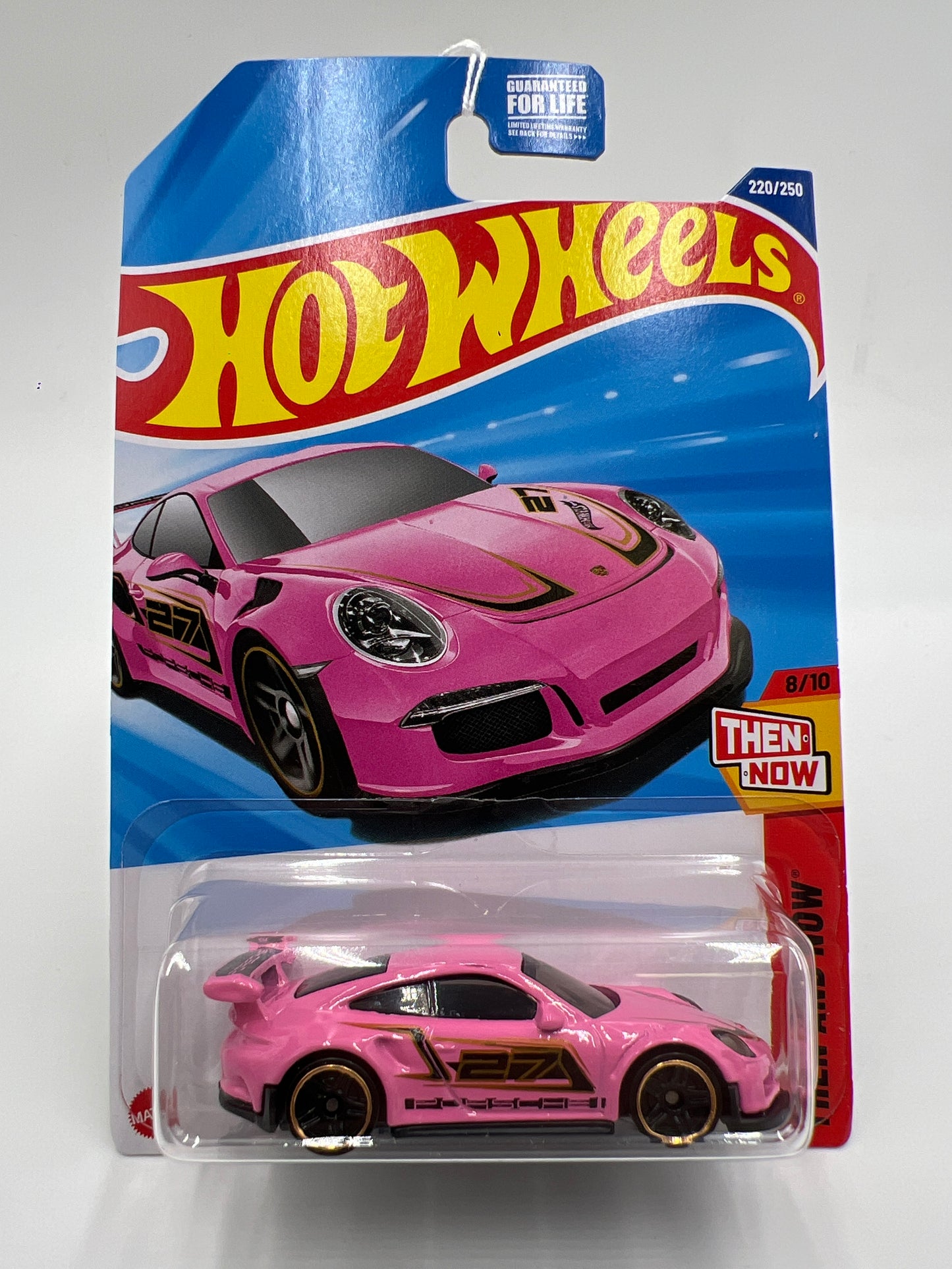 2025 Hot Wheels L Case Then And Now #220 Porsche 911 GT3 RS Pink 100B