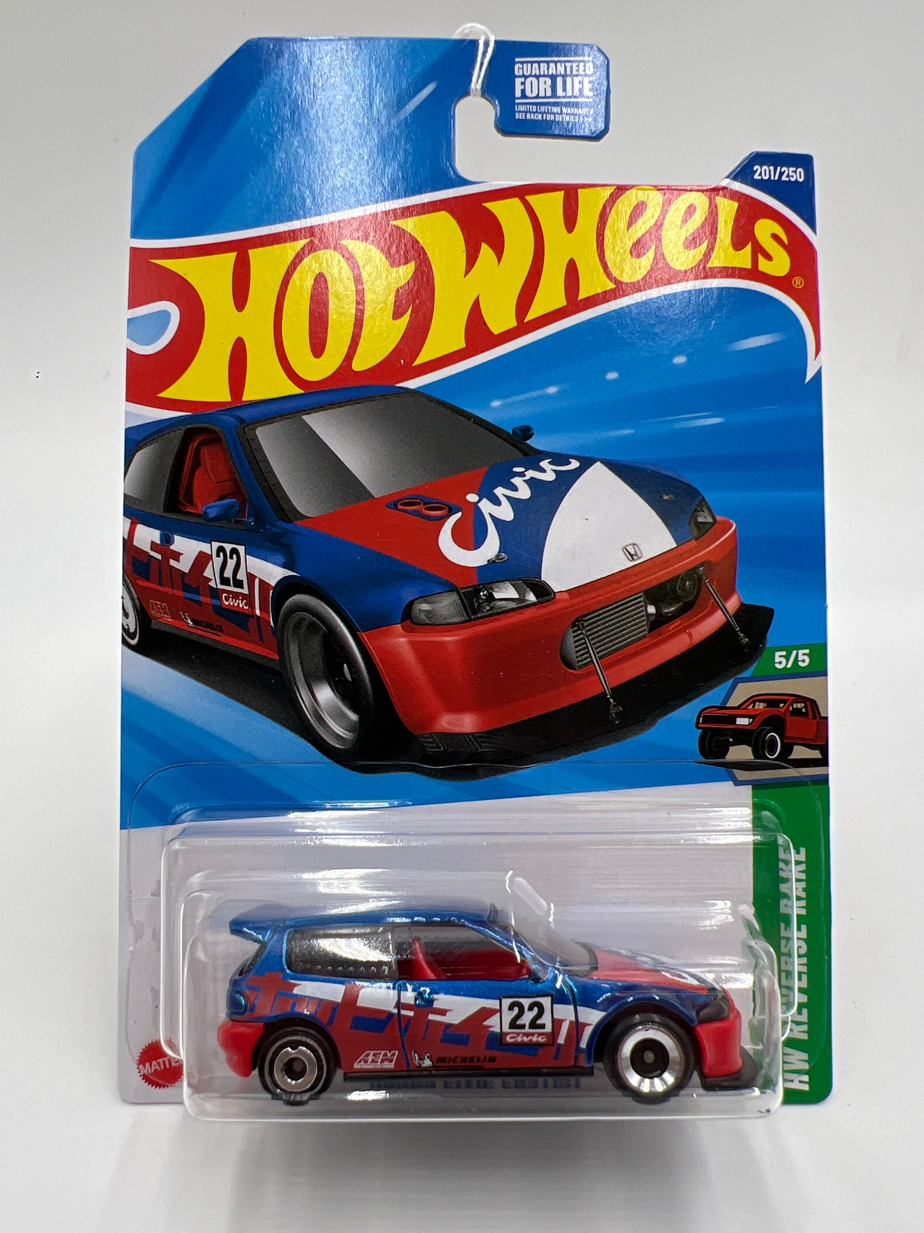 2025 Hot Wheels L Case Reverse Rake #201 Honda Civic Custom 77C