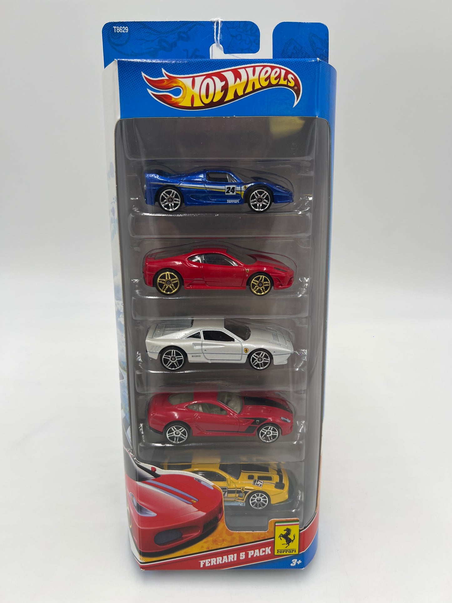 2011 Hot Wheels Ferrari 5 Pack T8629 Ferraris F50, 575 GTC, 430, GTO, 599 GTB