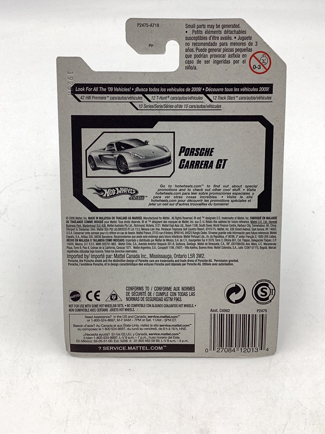 2009 Hot Wheels #155 Porsche Carrera Gt PP1