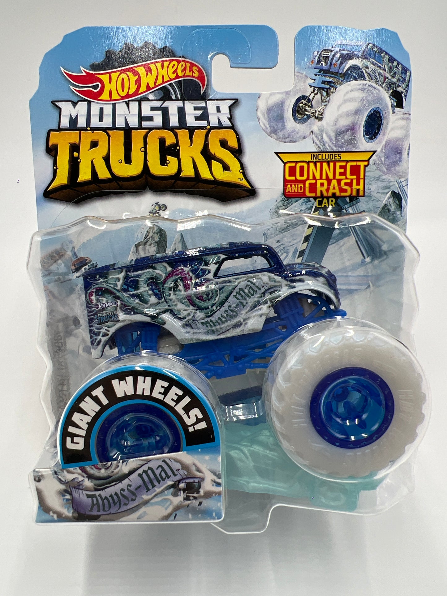 Hot Wheels Monster Trucks Blizzard Bashers Abyss-Mal W/Protector