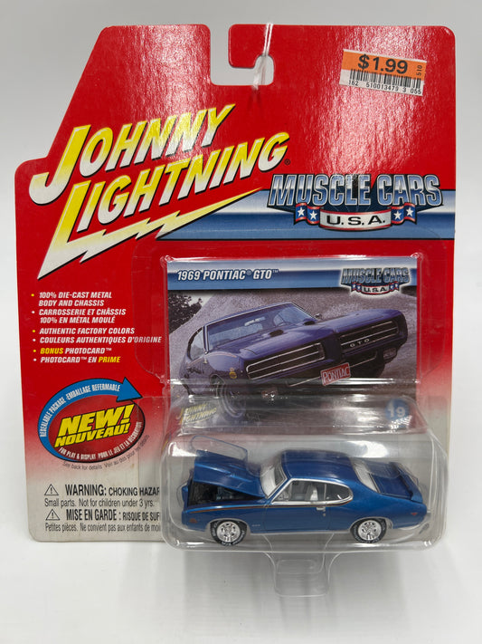 Johnny Lightning Muscle Cars USA #19 1969 Pontiac GTO Blue 221D