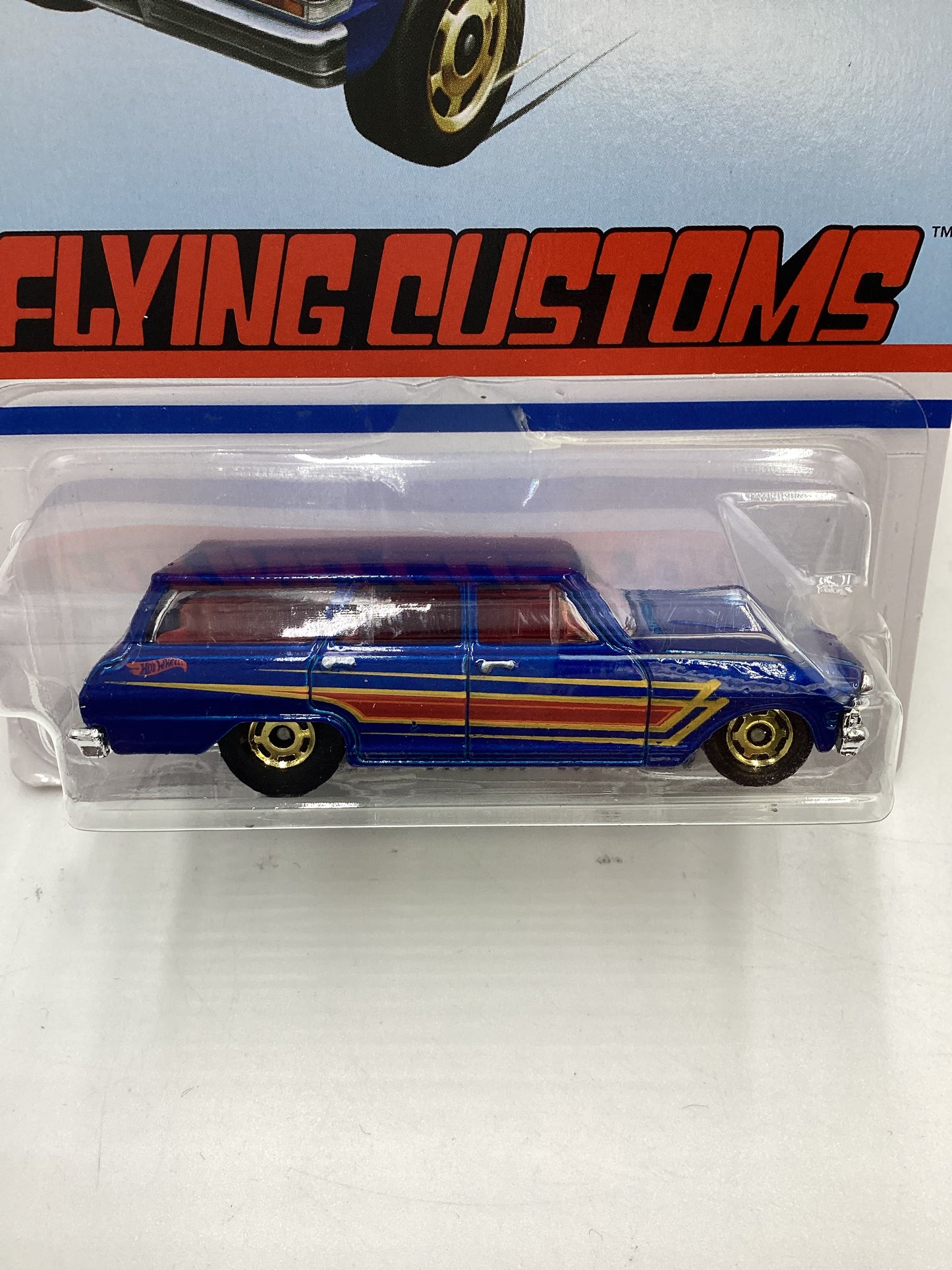 Hot Wheels Target Exclusive Flying Customs 64 Chevy Nova Wagon Blue