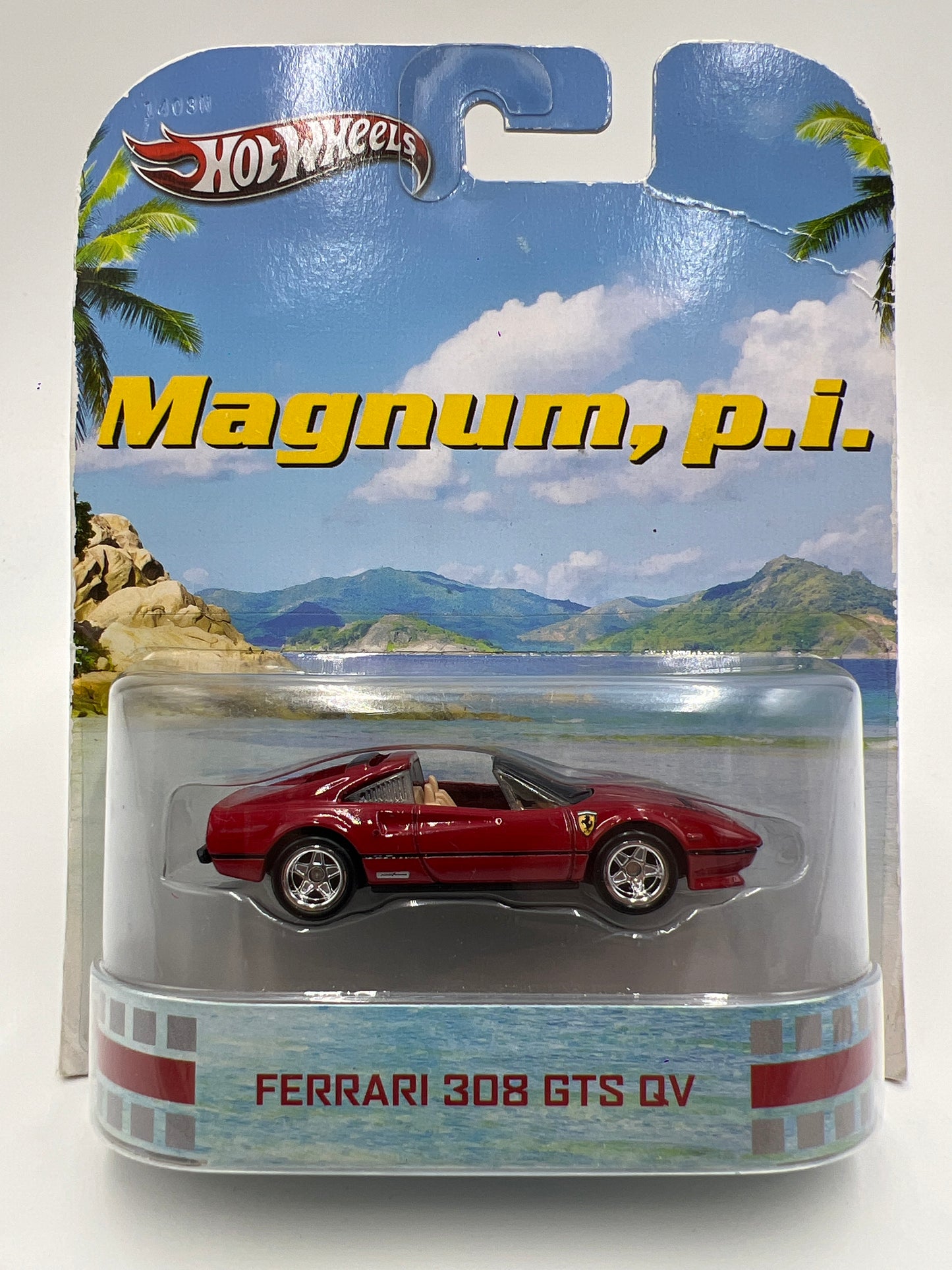Hot Wheels Retro Entertainment Magnum PI Ferrari 308 GTS QV Red W/Protector Bad Card