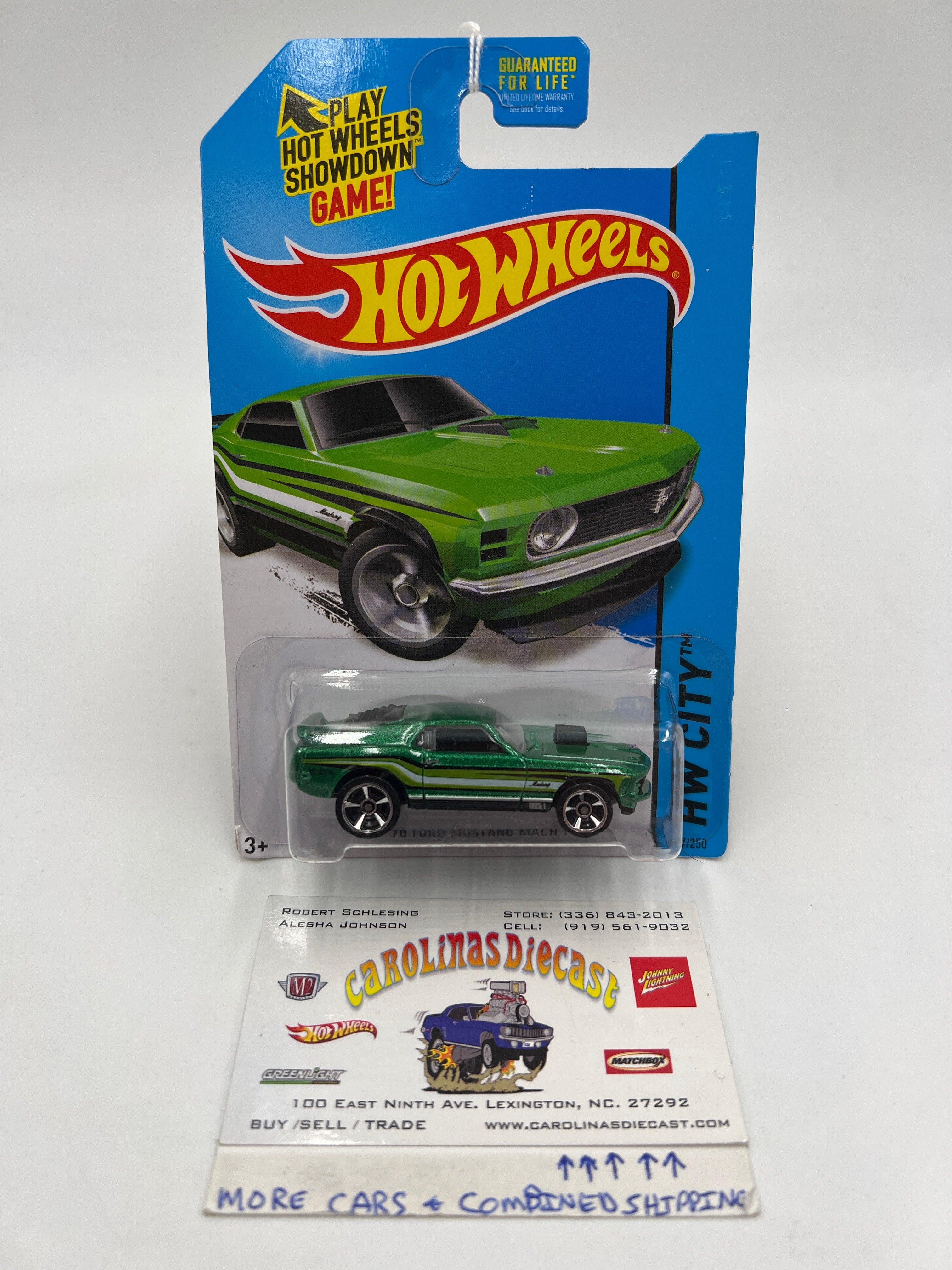 2014 Hot Wheels HW City #97 70 Ford Mustang Mach 1 Green 22C
