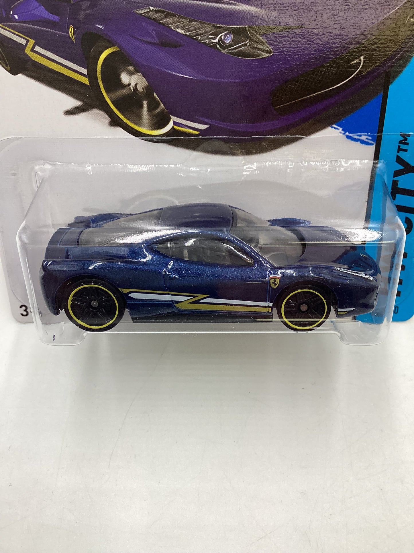 2014 Hot Wheels #35 Ferrari 458 Italia Blue SR