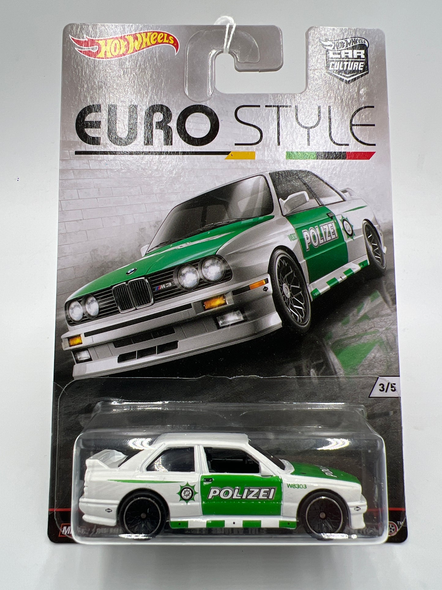 Hot Wheels Premium Euro Style #3 92 BMW M3 Polizei White/Green 245K