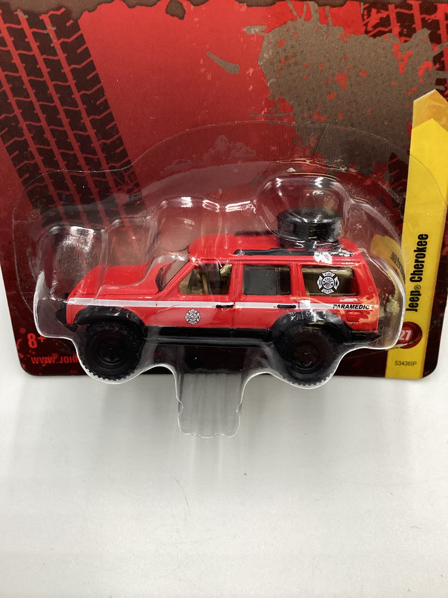 Johnny lightning Off Road #27 Jeep Cherokee XJ Paramedic Red HTF W/ protector