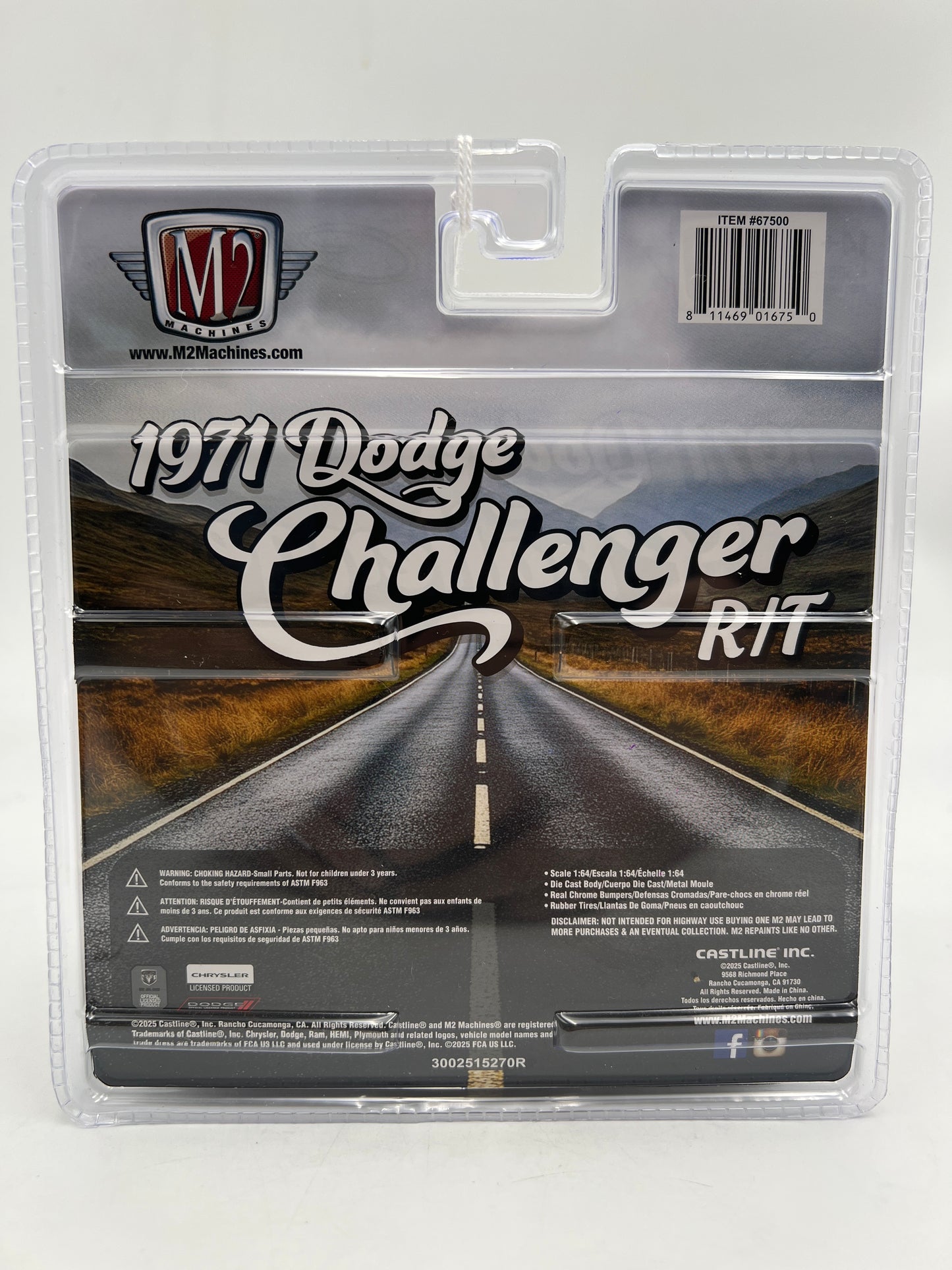 M2 Machines Diorama R20 1971 Dodge Challenger R/T Blue