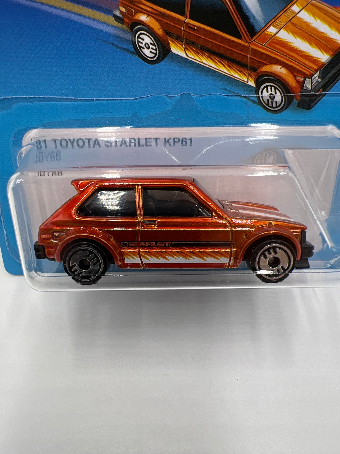 2025 Hot Wheels Target Ultra Hots #7 81 Toyota Scarlet KP61 Orange Cracked Blister 154D