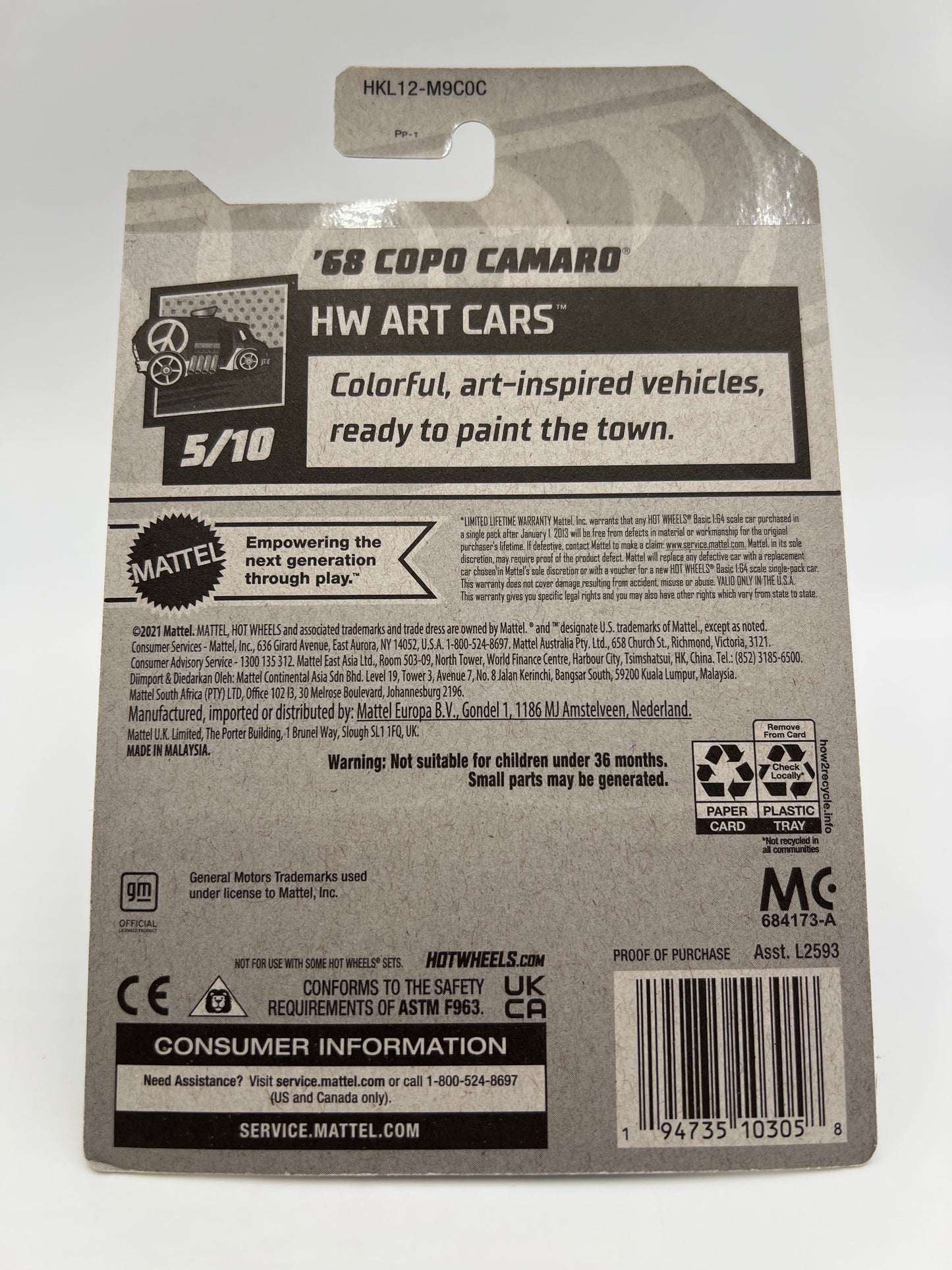 2023 Hot Wheels Super Treasure Hunt #63 68 Copo Camaro Gold W/Protector