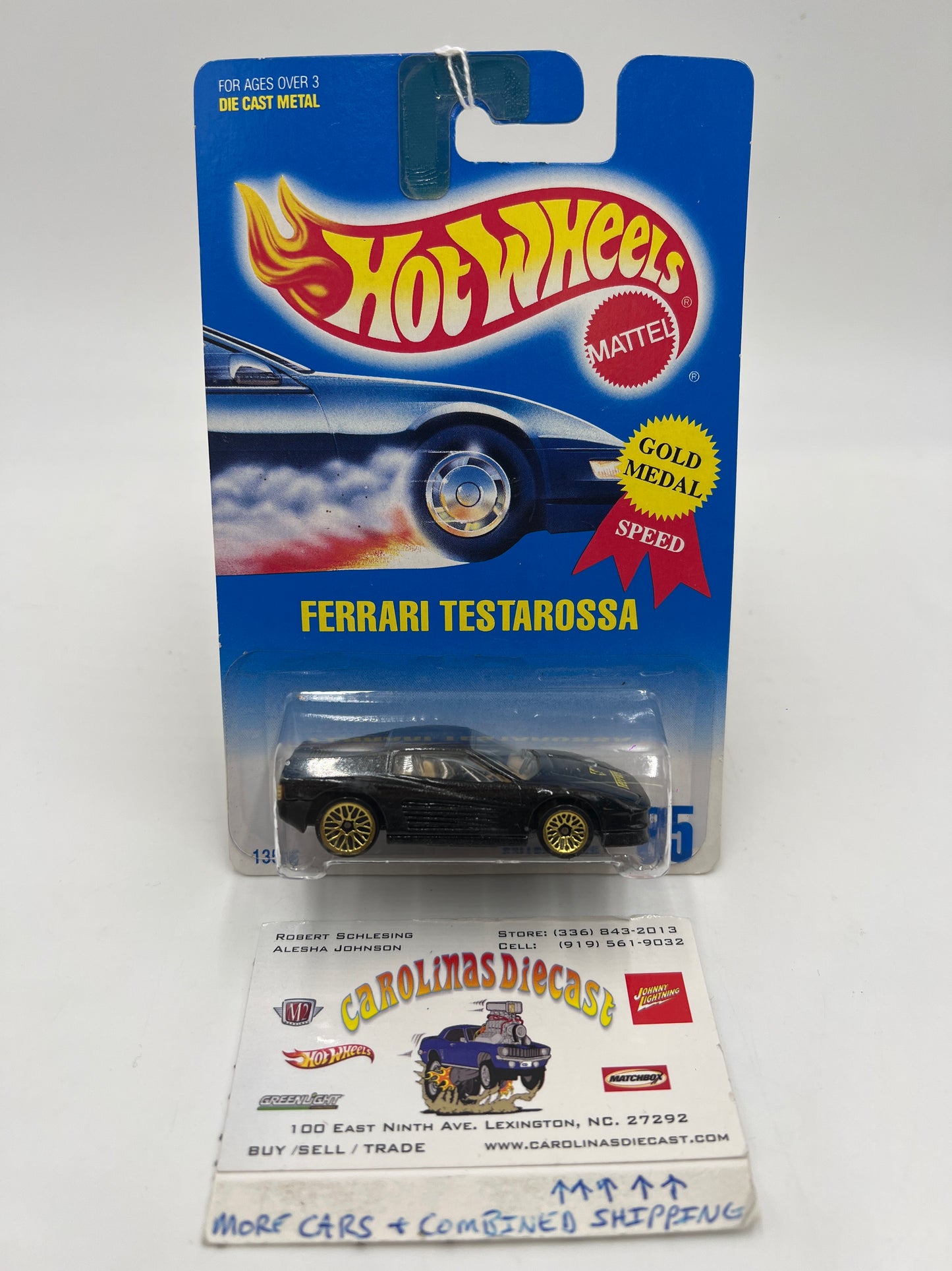 1992 Hot Wheels Gold Metal Speed #35 Ferrari Testarossa Mesh Wheels