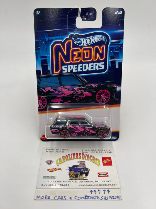 2024 Hot Wheels Neon Speeders #2 Datsun 510 Wagon Black/Pink 159D
