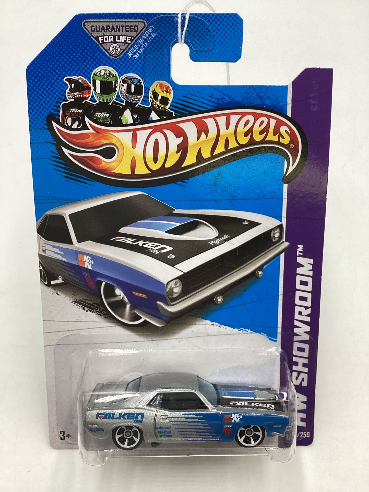 2013 Hot Wheels #247 70 Plymouth AAR Cuda Falken Silver 41C
