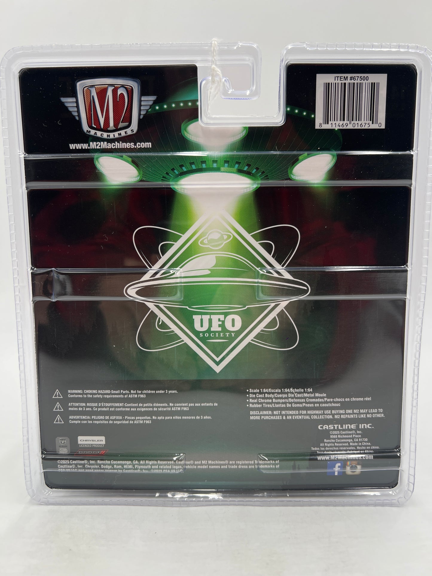 M2 Machines Diorama R17 Area 51 UFO Society 1964 Dodge A100 Panel Van Black/Green 195F