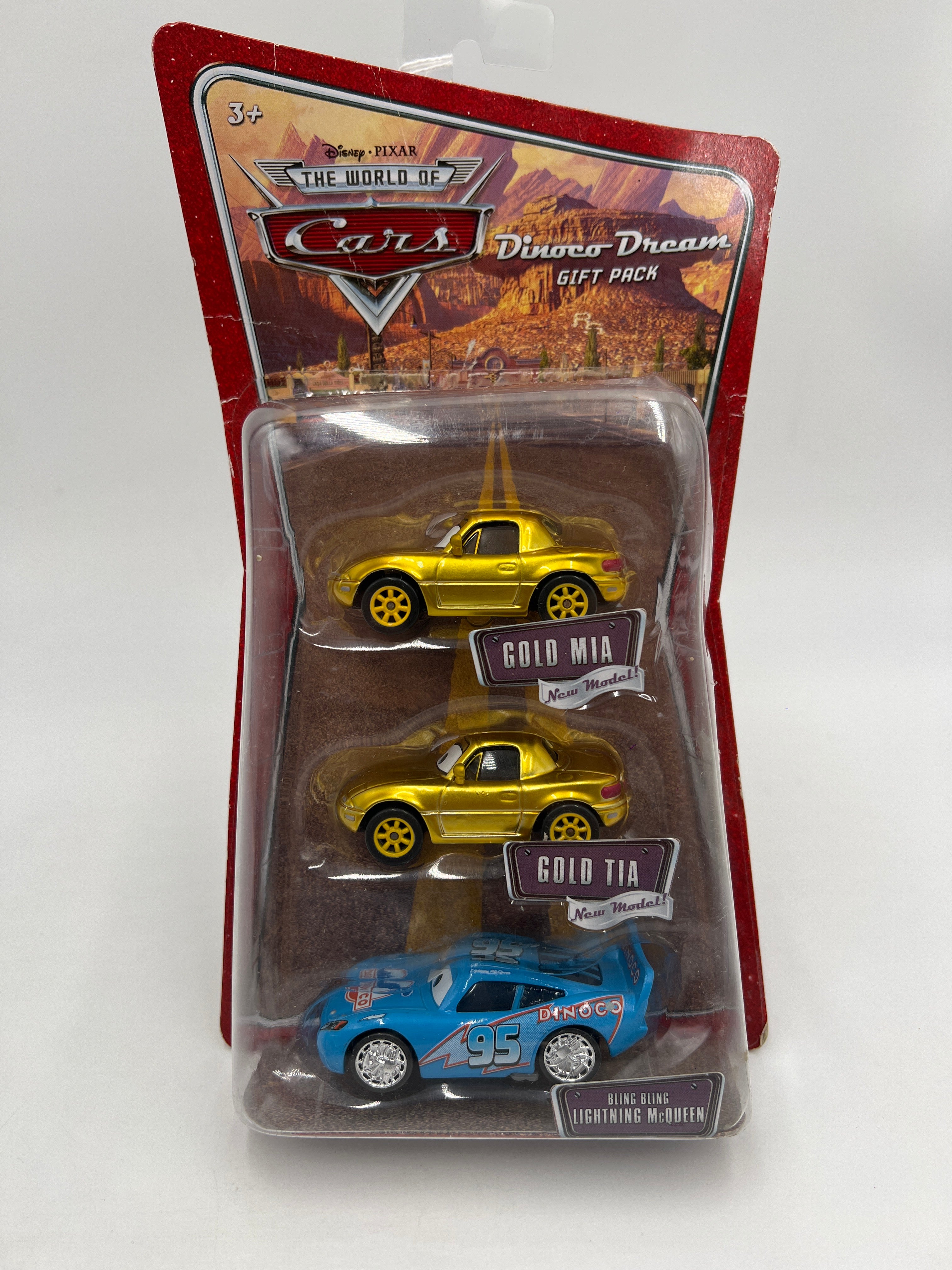 Disney Pixar The World Of Cars 3 Pack Dinoco Dream Gold Mia/Gold