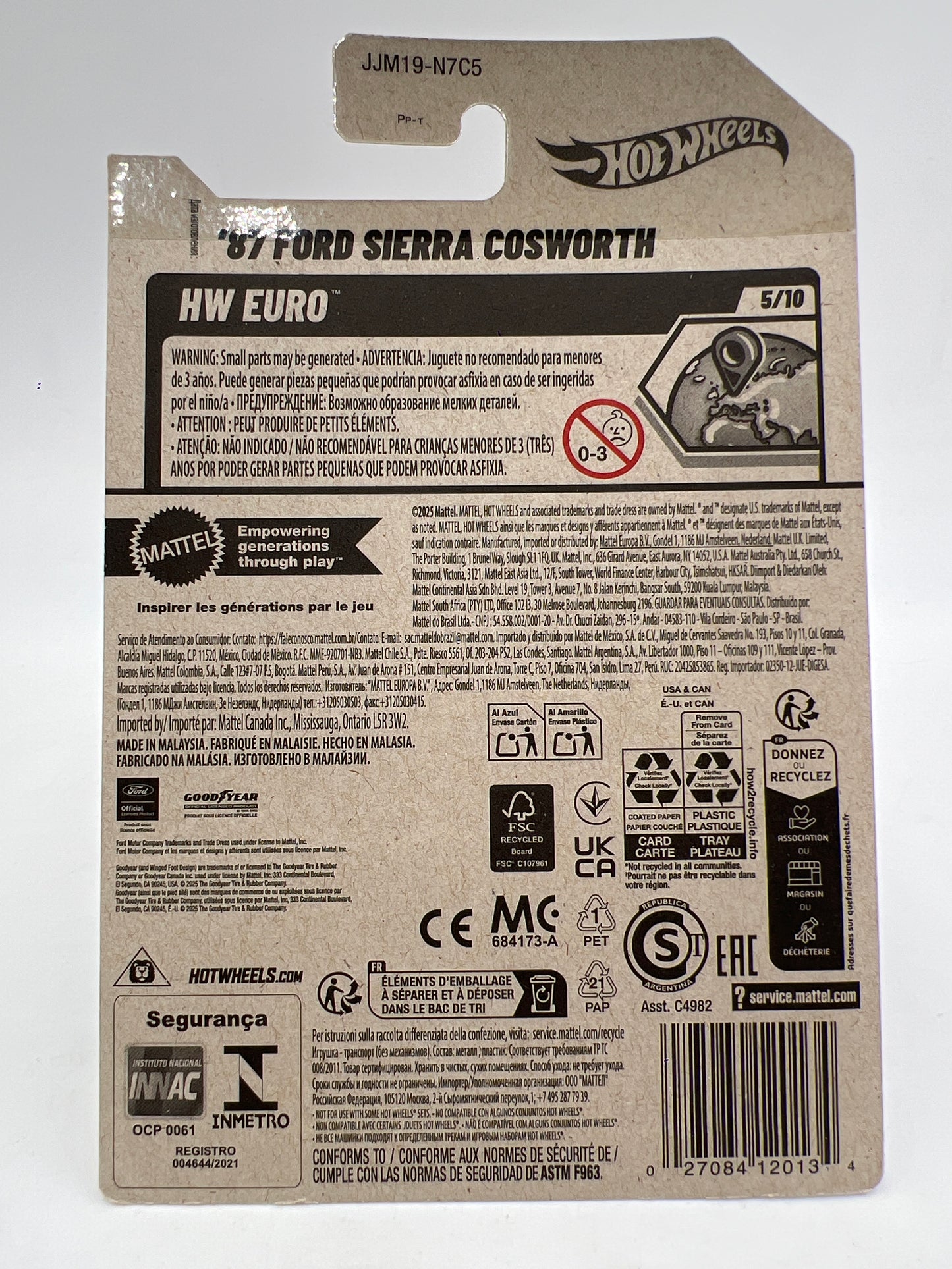 2026 Hot Wheels Super Treasure Hunt #116 87 Ford Sierra Cosworth Pink W/Protector Intl Card 1