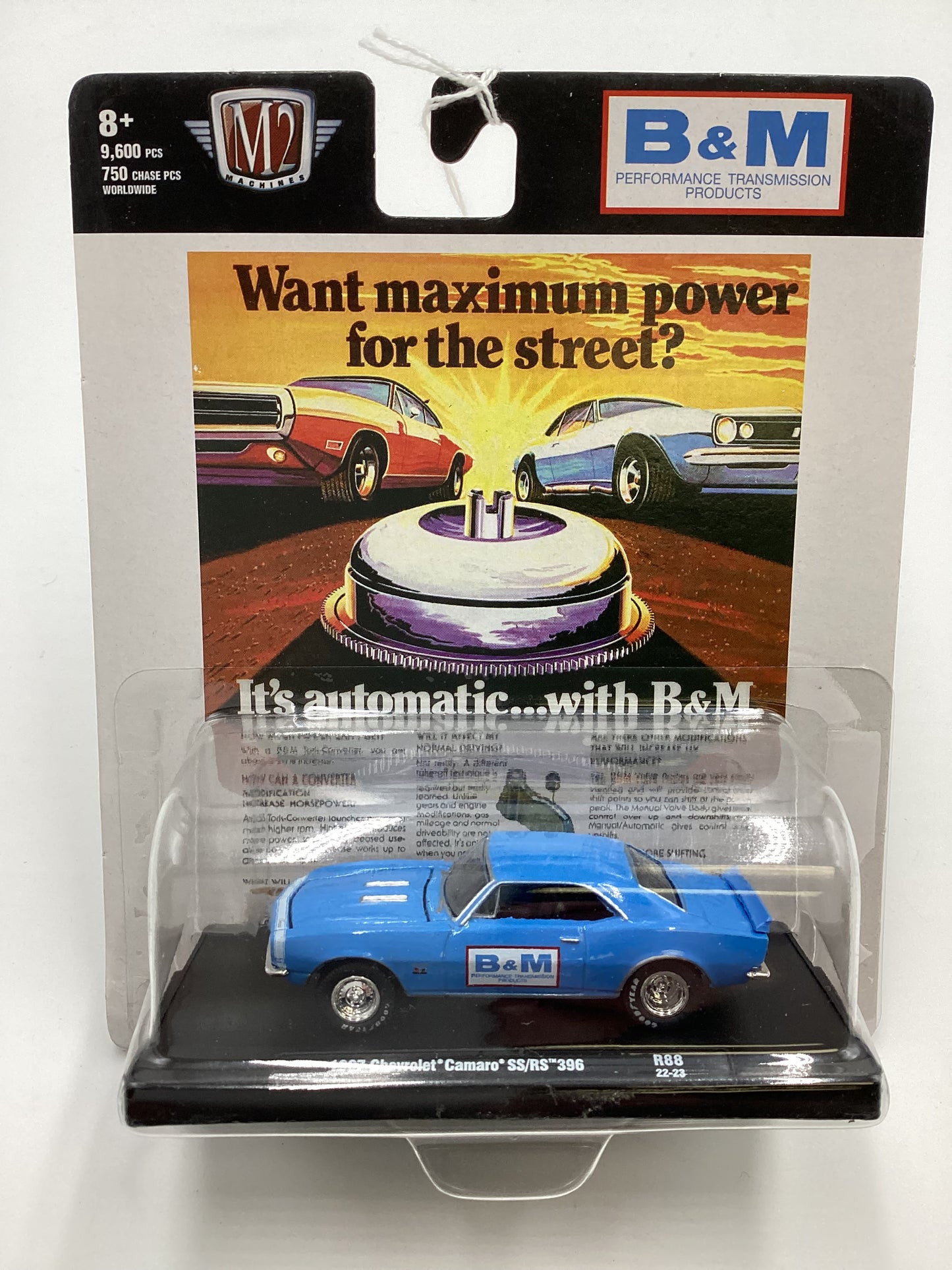 M2 Machines Auto Driver B&M 1967 Chevrolet Camaro SS/RS 396 Baby Blue R88 191F