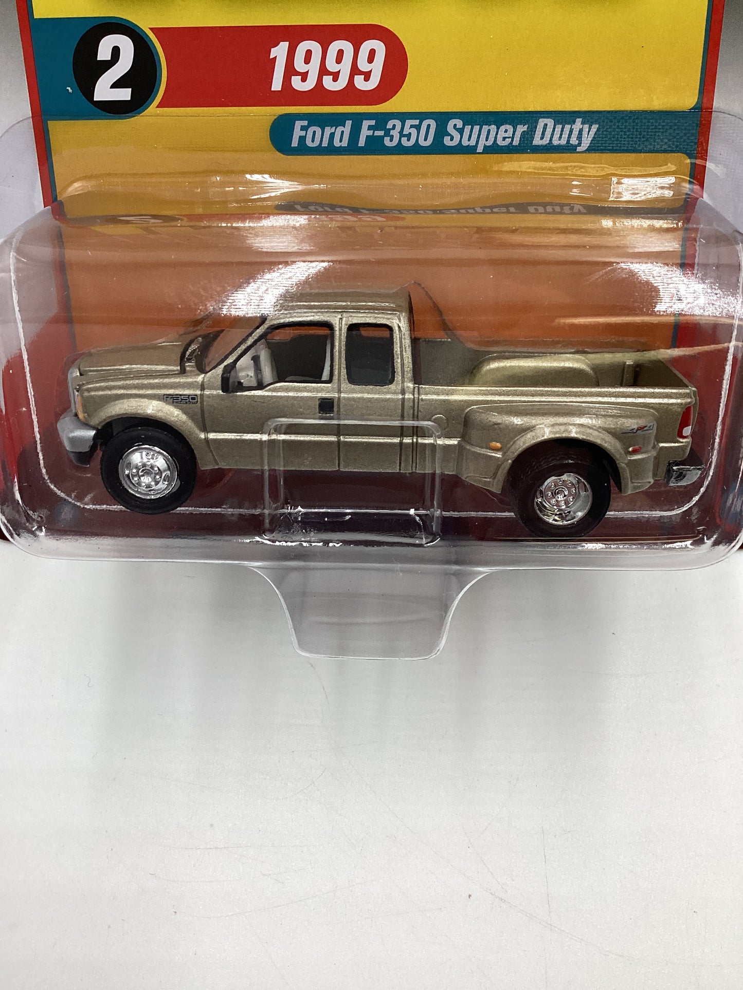 Racing Champions Mint #2 Release 1 Version B 1999 Ford F-350 Super Duty Dually Gold