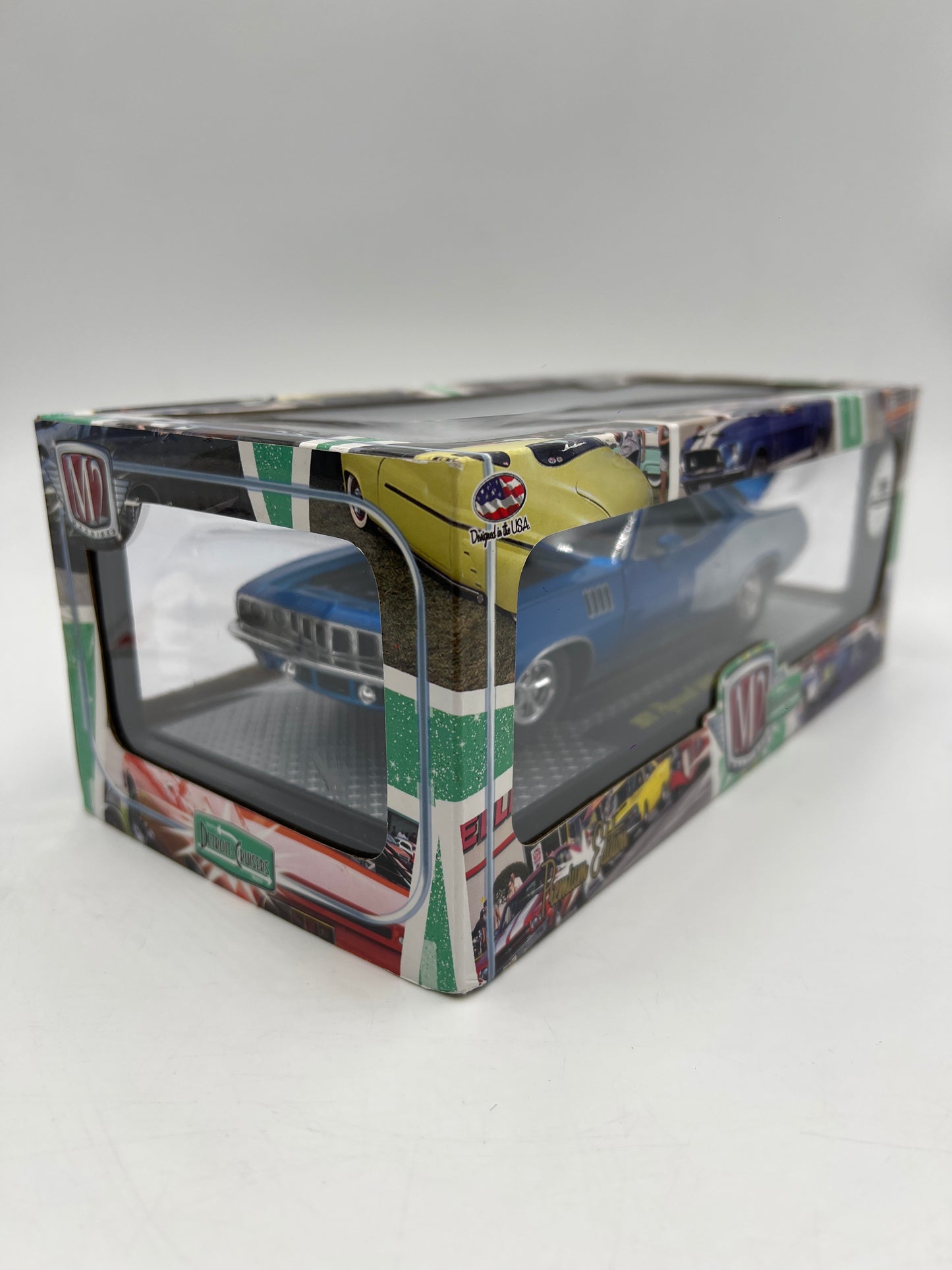 M2 Machines 1/24 Premium Edition Detroit-Cruisers 1971 Plymouth Hemi Cuda Blue/White 11-18