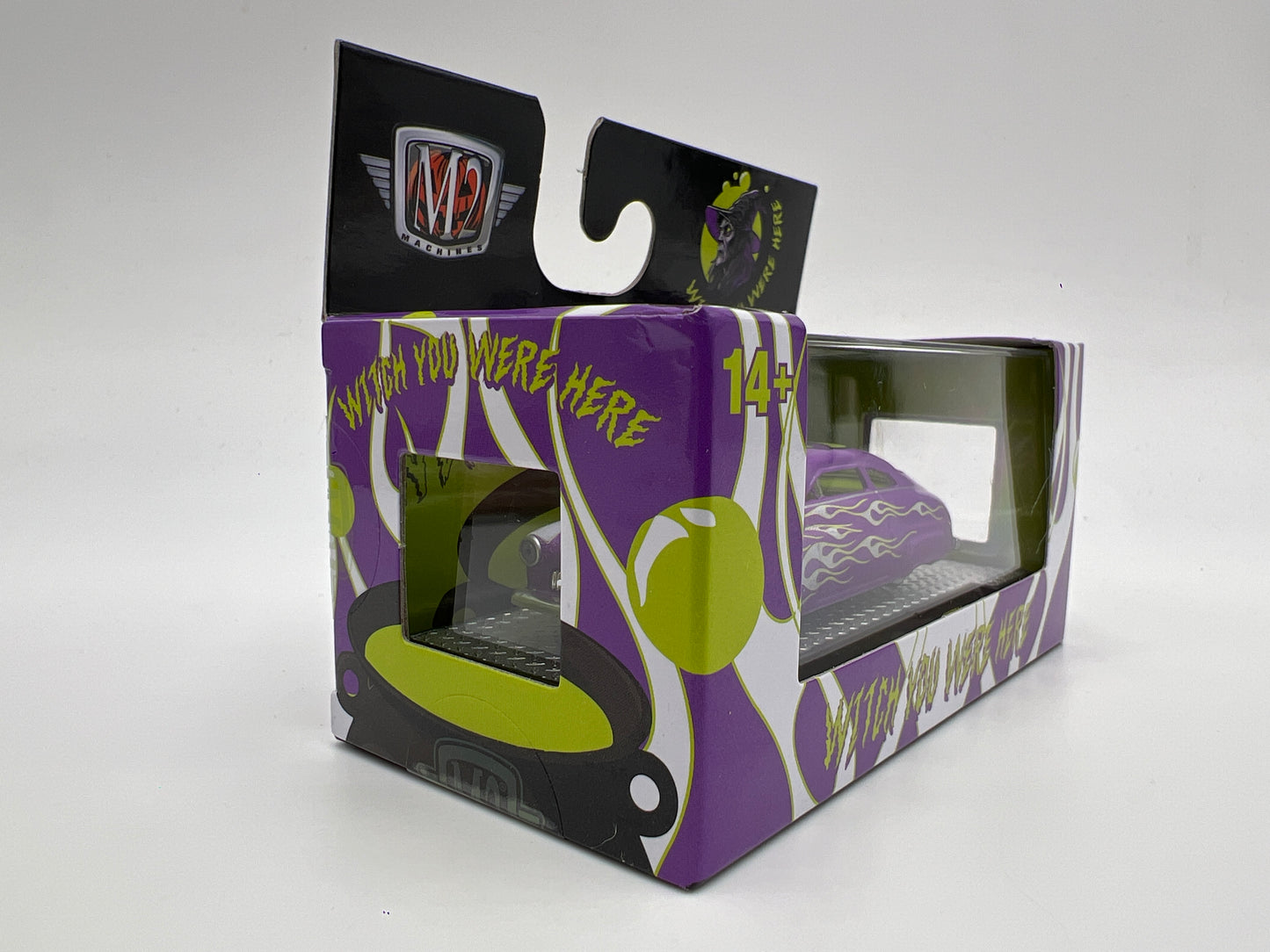 2025 M2 Machines Walmart Exclusive Halloween Witch You Were Here 1949 Mercury Custom Purple WMTS21
