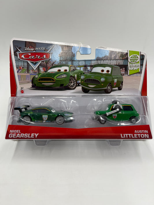 Disney Pixar Cars WGP 2 Pack Nigel Gearsley & Austin Littleton Card Not Perfect