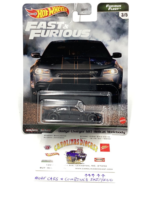 Hot Wheels fast and furious furious fleet #3 Dodge Charger SRT Hellcat Widebody 246I
