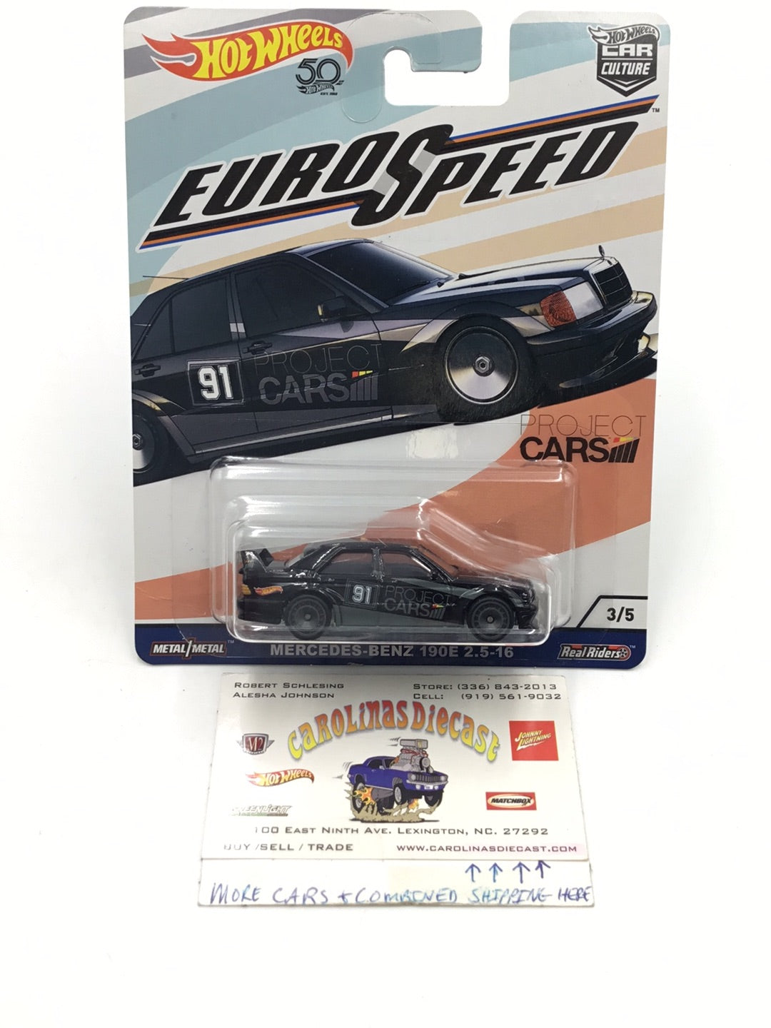 Hot wheels car Euro Speed 3/5 Mercedes Benz 190E 2.5 16