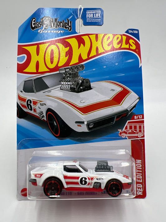 2025 Hot Wheels Target Exclusive Red Edition #134 68 Corvette Gas Monkey Garage White Bad J Hook