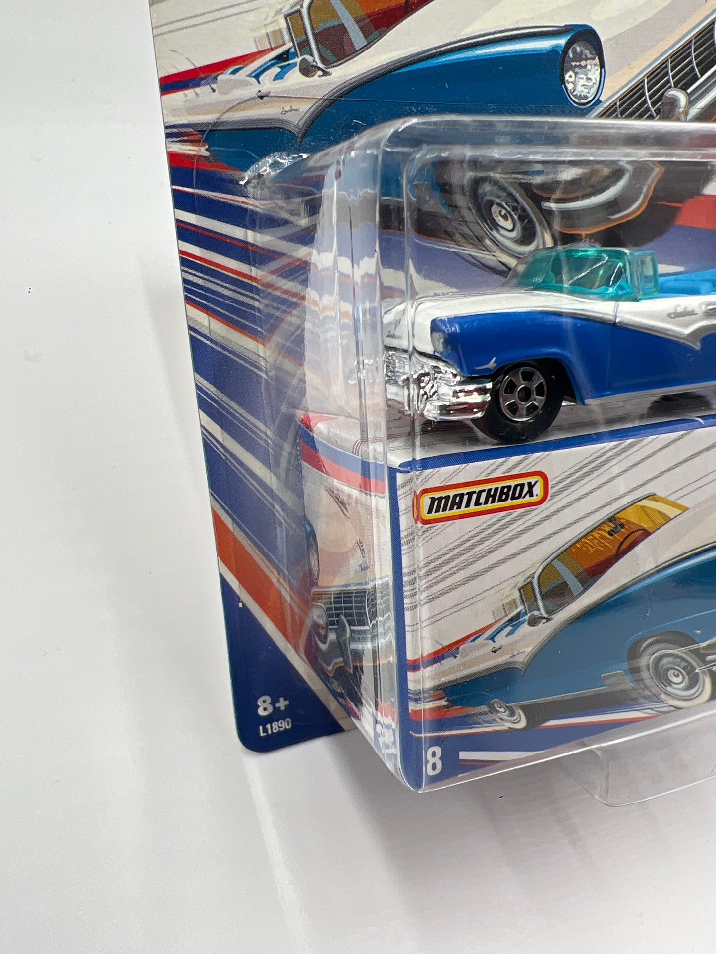 Matchbox Superfast America #8 1956 Ford Sunliner Convertible Blue/White 173A