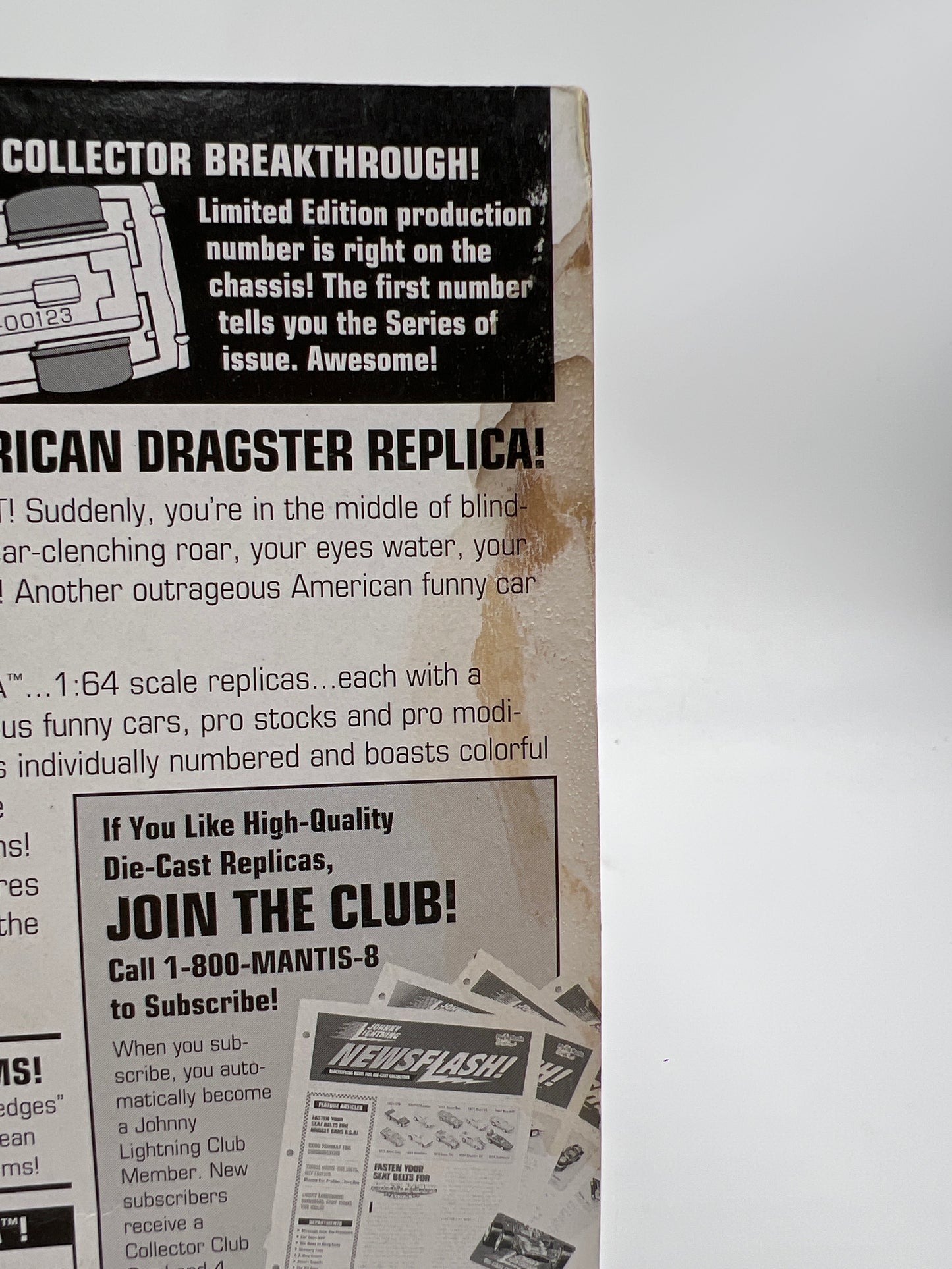 Johnny Lightning Dragsters USA Series 6 #1142 72 Chi-Town Hustler Yellow/Red Bad Card 186B